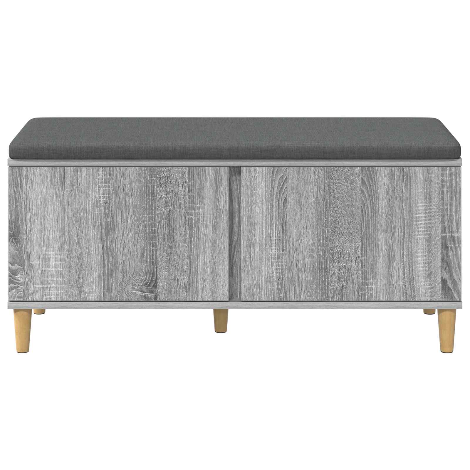 Halbank met kussen met opslag Grijze Sonoma 100 x 38 x 46 cm is nu te koop bij PeponiXL, paradijselijk wonen!
