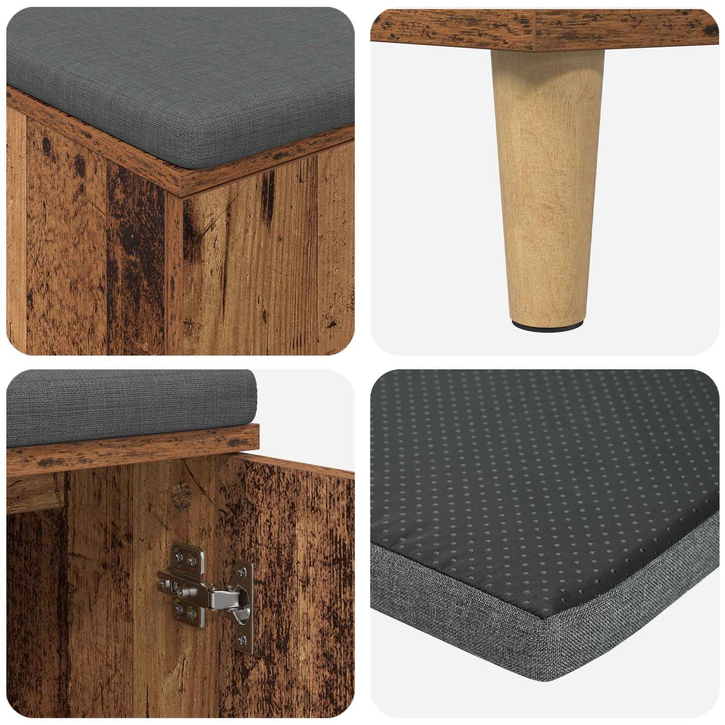 Halbank met kussen met opslag Oudhout 100 x 38 x 46 cm is nu te koop bij PeponiXL, paradijselijk wonen!