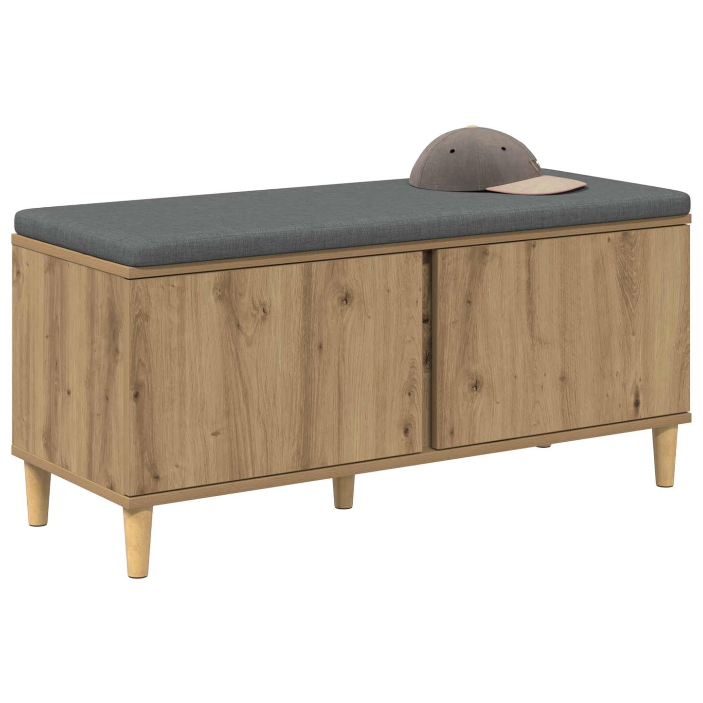 Halbank met kussen met opslag Artisan Eik 100 x 38 x 46 cm is nu te koop bij PeponiXL, paradijselijk wonen!