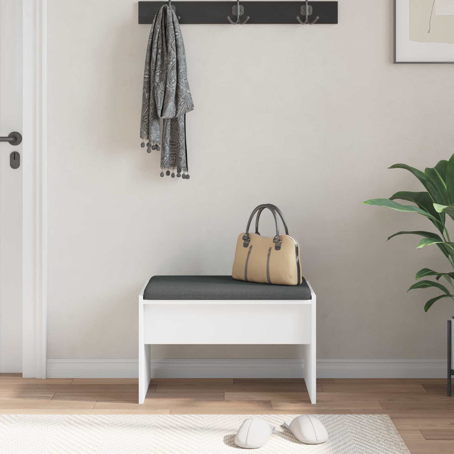 Halbank met kussen Wit 63 x 38 x 40 cm is nu te koop bij PeponiXL, paradijselijk wonen!