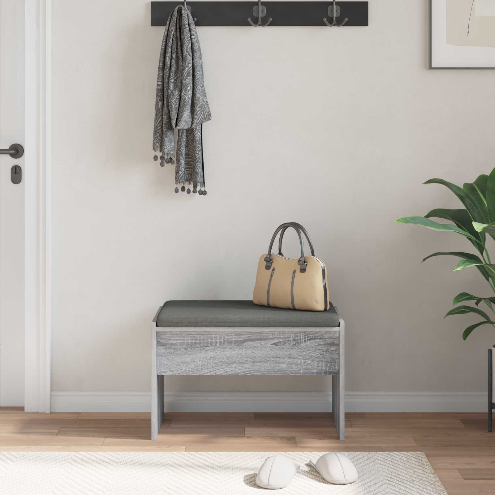 Halbank met kussen Grijs Sonoma 63 x 38 x 40 cm is nu te koop bij PeponiXL, paradijselijk wonen!