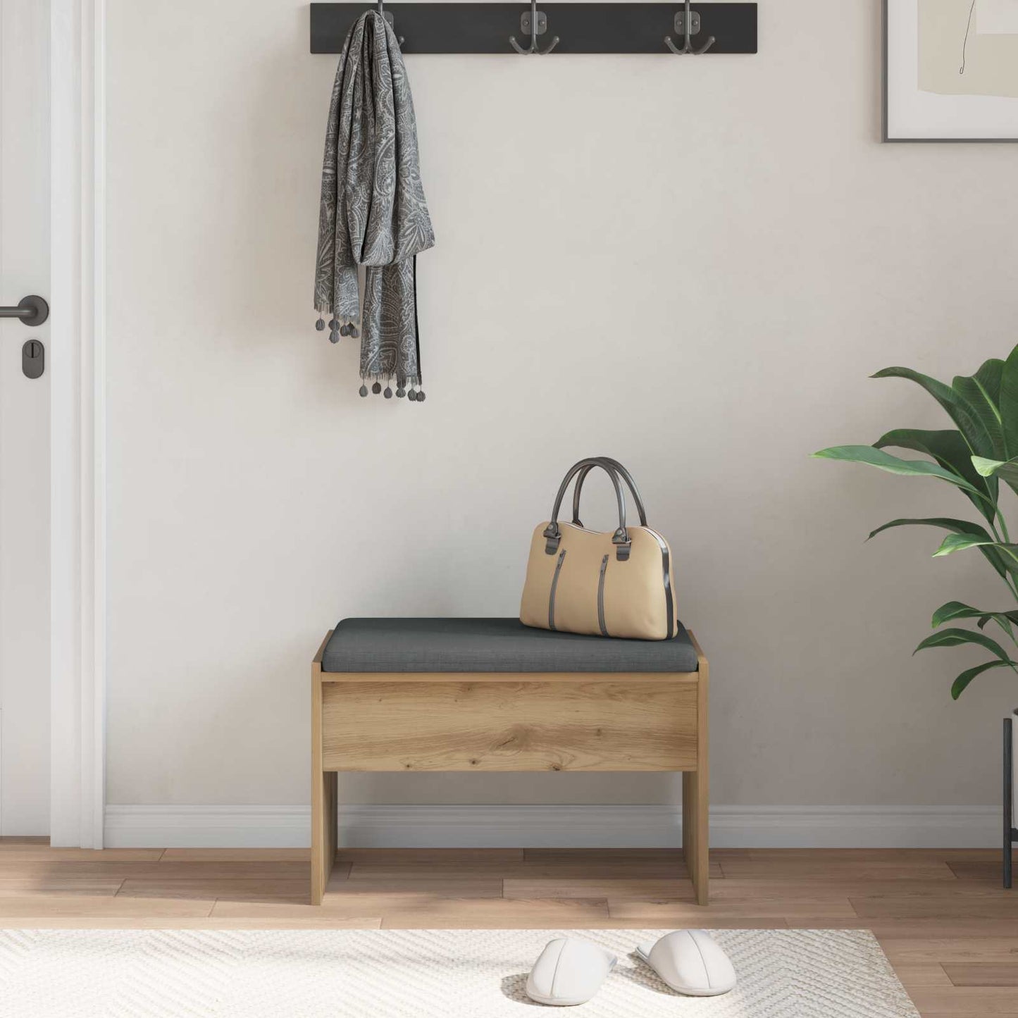 Halbank met kussen Artisan Eiken 63 x 38 x 40 cm is nu te koop bij PeponiXL, paradijselijk wonen!