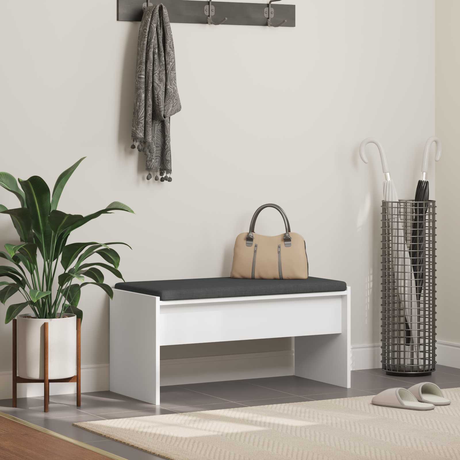 Halbank met kussen Wit 80 x 38 x 46 cm is nu te koop bij PeponiXL, paradijselijk wonen!