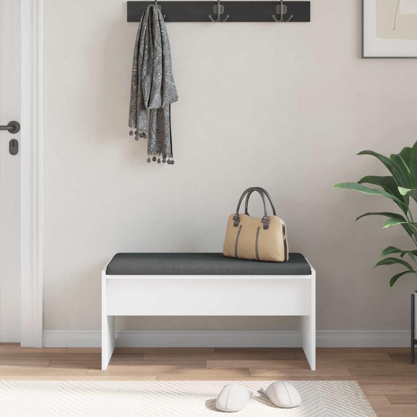 Halbank met kussen Wit 80 x 38 x 46 cm is nu te koop bij PeponiXL, paradijselijk wonen!