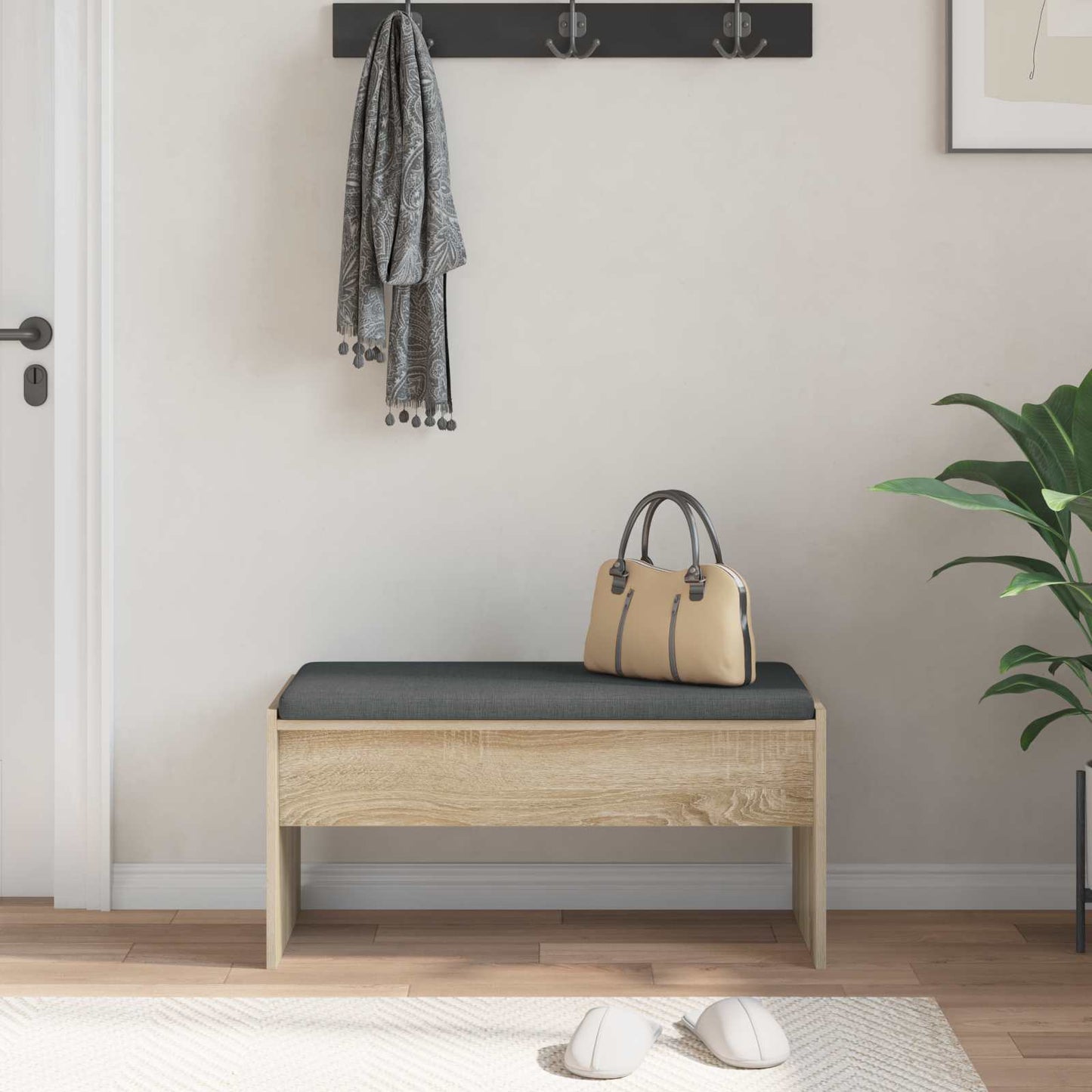 Halbank met kussen Sonoma Eiken 83 x 38 x 40 cm is nu te koop bij PeponiXL, paradijselijk wonen!