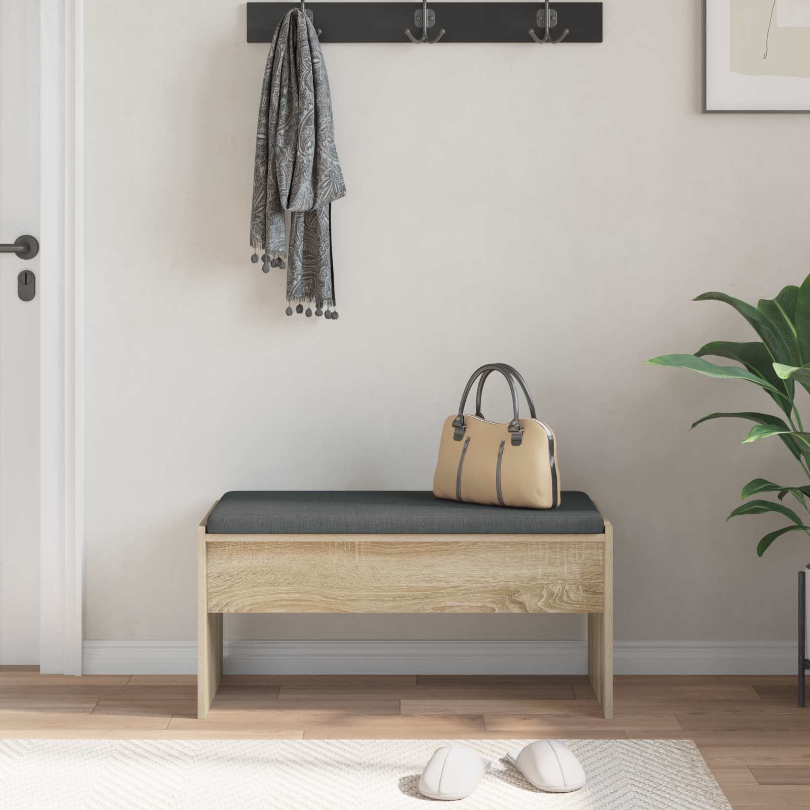 Halbank met kussen Sonoma Eiken 83 x 38 x 40 cm is nu te koop bij PeponiXL, paradijselijk wonen!