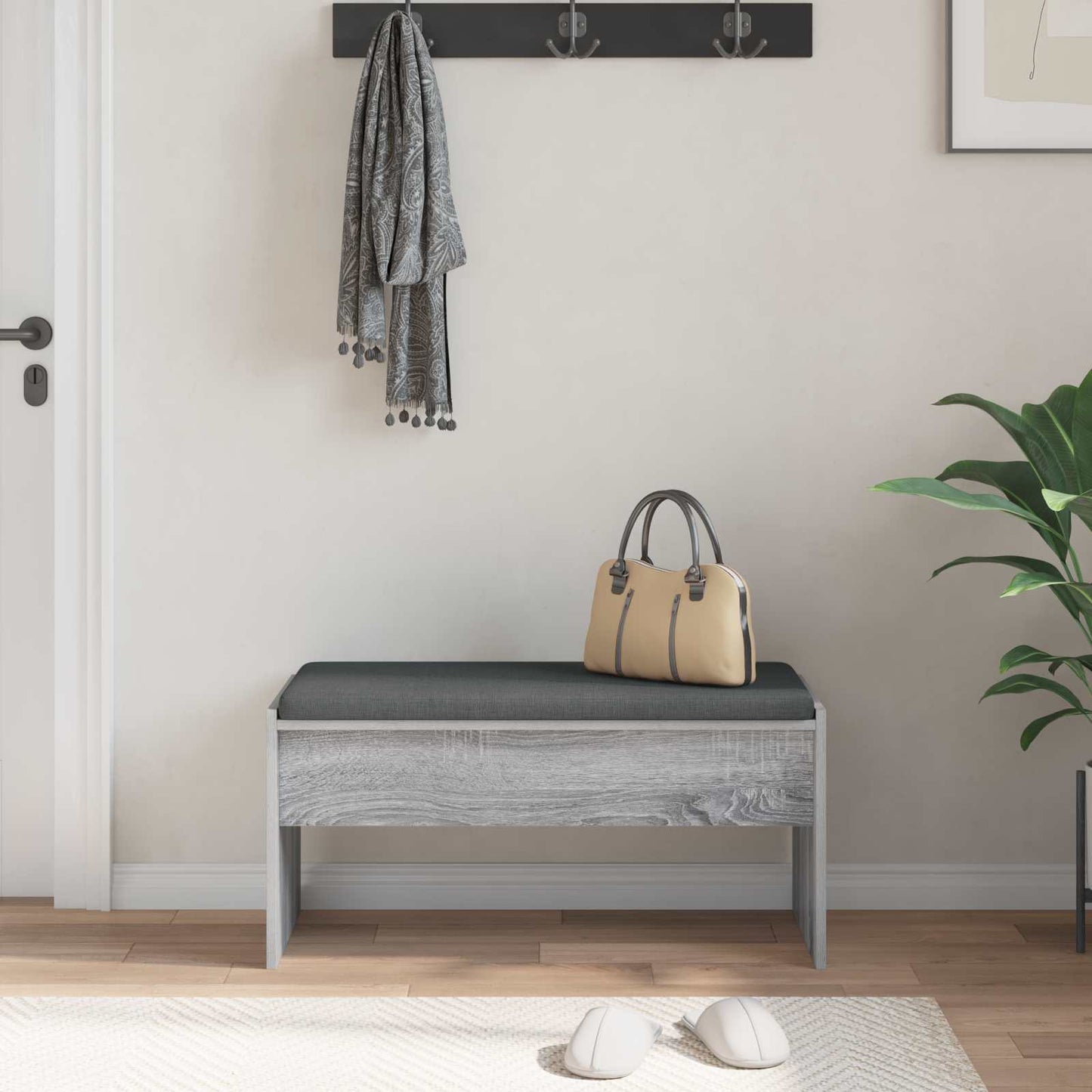 Halbank met kussen Grijs Sonoma 83 x 38 x 40 cm is nu te koop bij PeponiXL, paradijselijk wonen!
