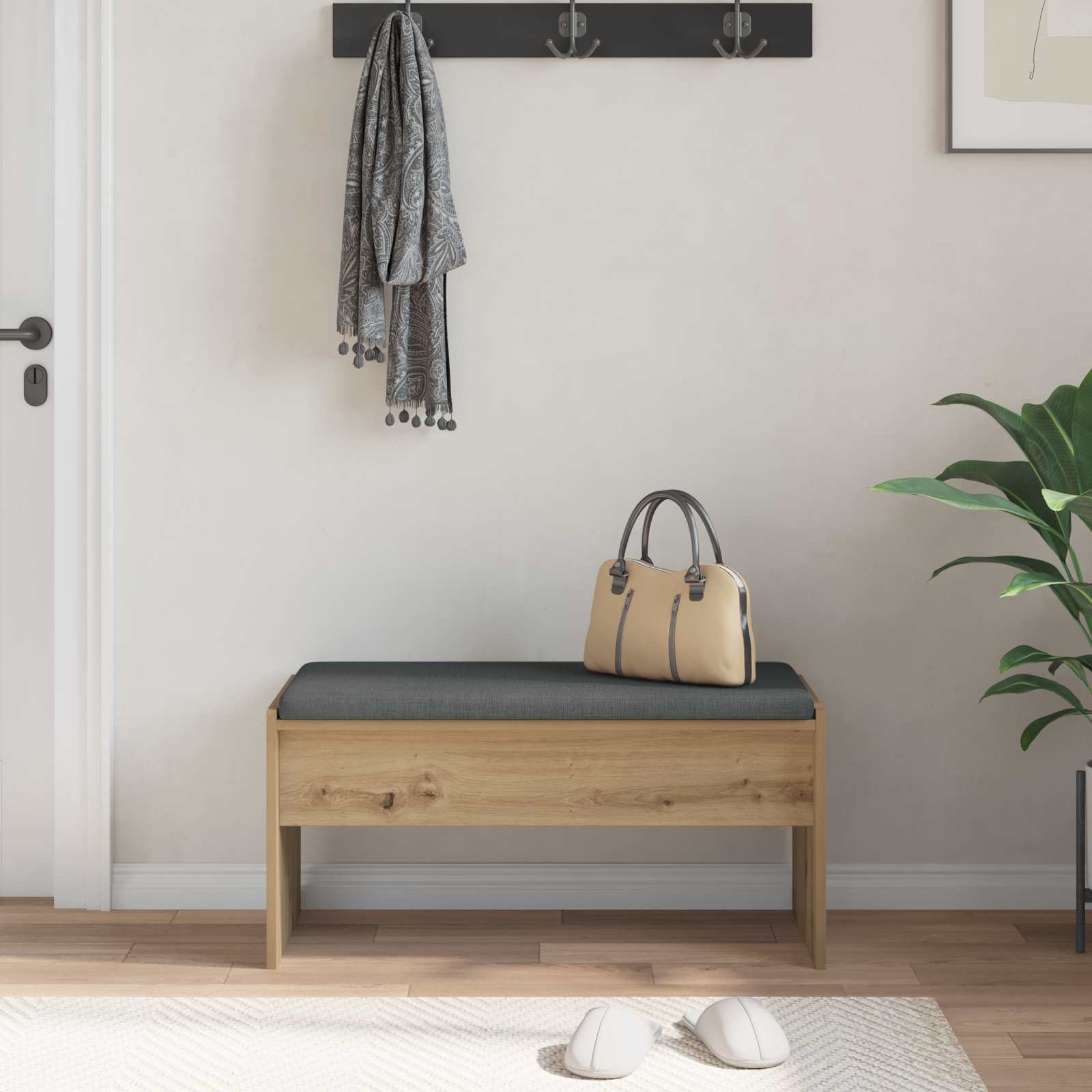 Halbank met kussen Artisan Eiken 83 x 38 x 40 cm is nu te koop bij PeponiXL, paradijselijk wonen!