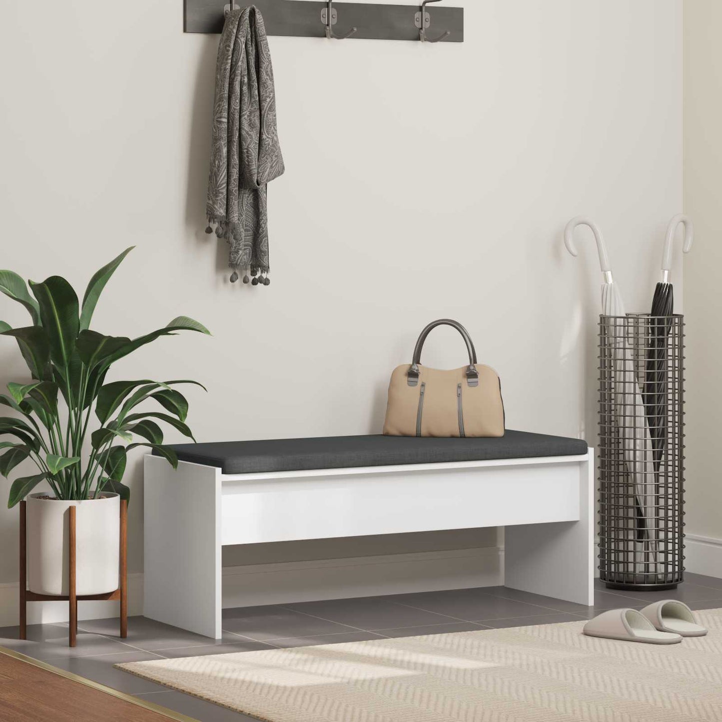 Halbank met kussen Wit 103 x 38 x 40 cm is nu te koop bij PeponiXL, paradijselijk wonen!