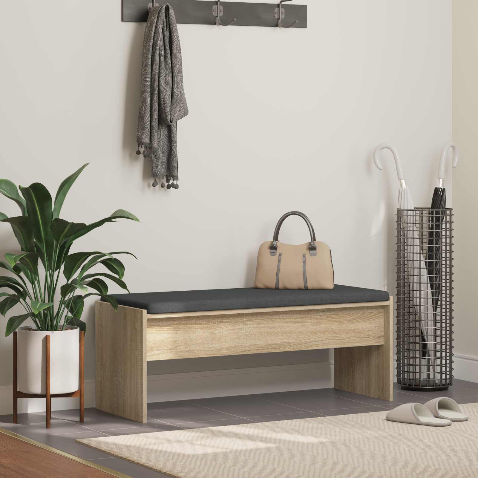 Halbank met kussen Sonoma Eiken 103 x 38 x 40 cm is nu te koop bij PeponiXL, paradijselijk wonen!