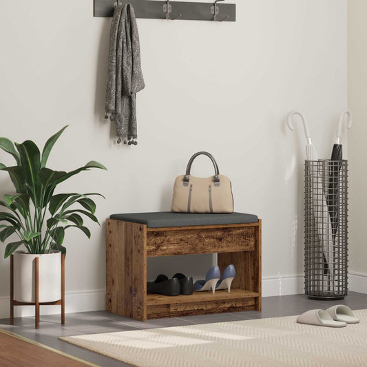 Halbank Oudhout 63 x 38 x 45 cm Geïndustrialiseerd hout en stof is nu te koop bij PeponiXL, paradijselijk wonen!