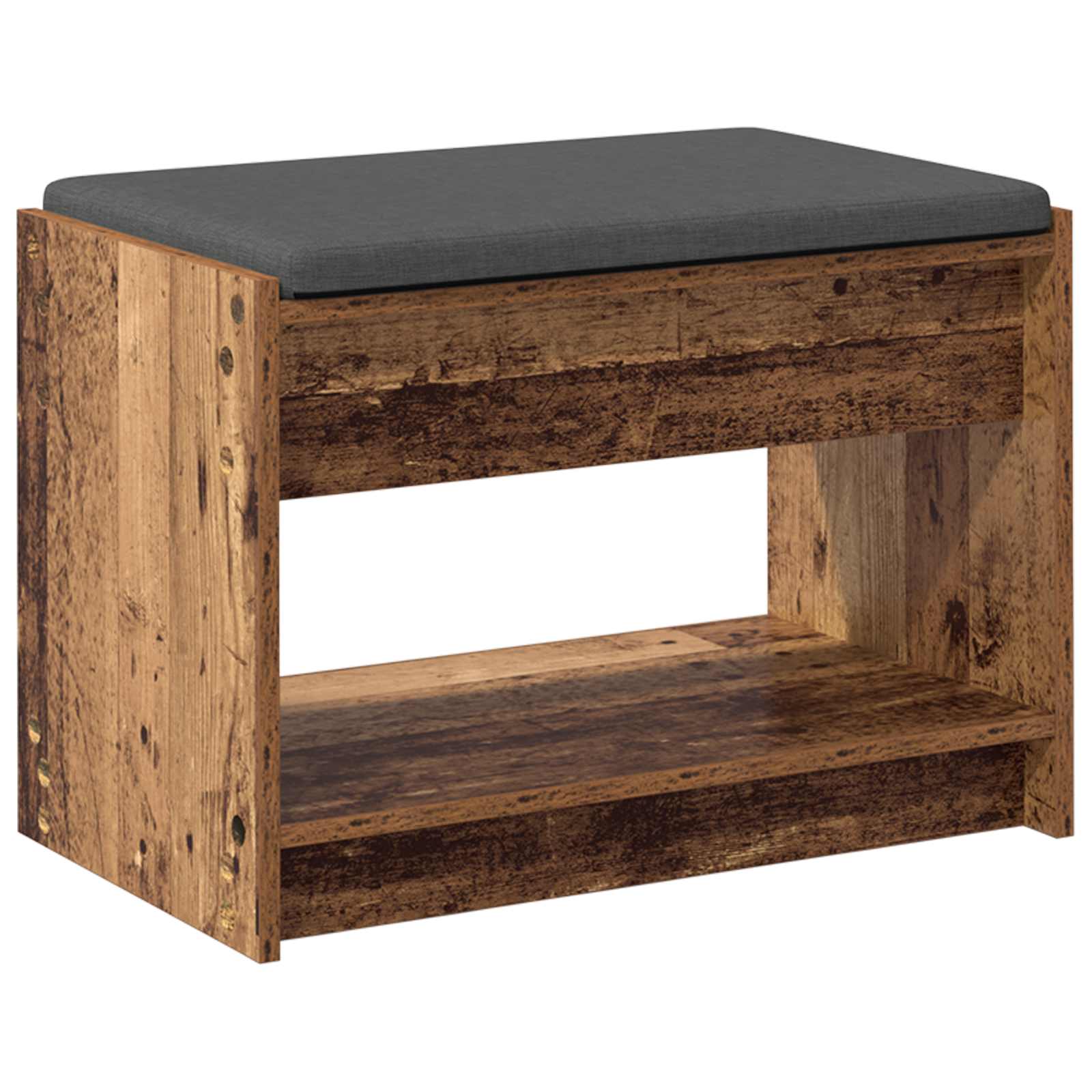 Halbank Oudhout 63 x 38 x 45 cm Geïndustrialiseerd hout en stof is nu te koop bij PeponiXL, paradijselijk wonen!