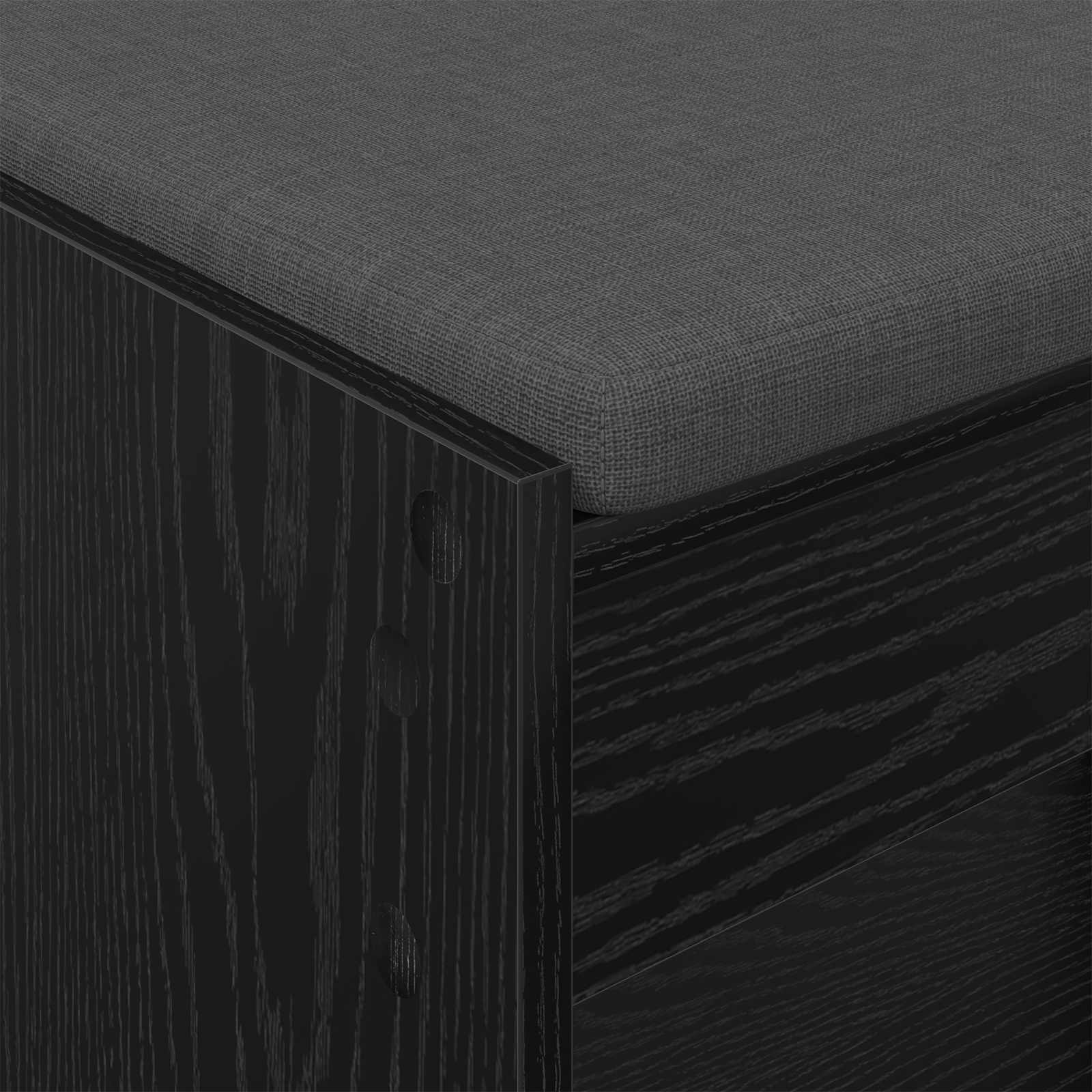 Halbank met kussen met plank Zwarte Eik 83 x 38 x 45 cm is nu te koop bij PeponiXL, paradijselijk wonen!