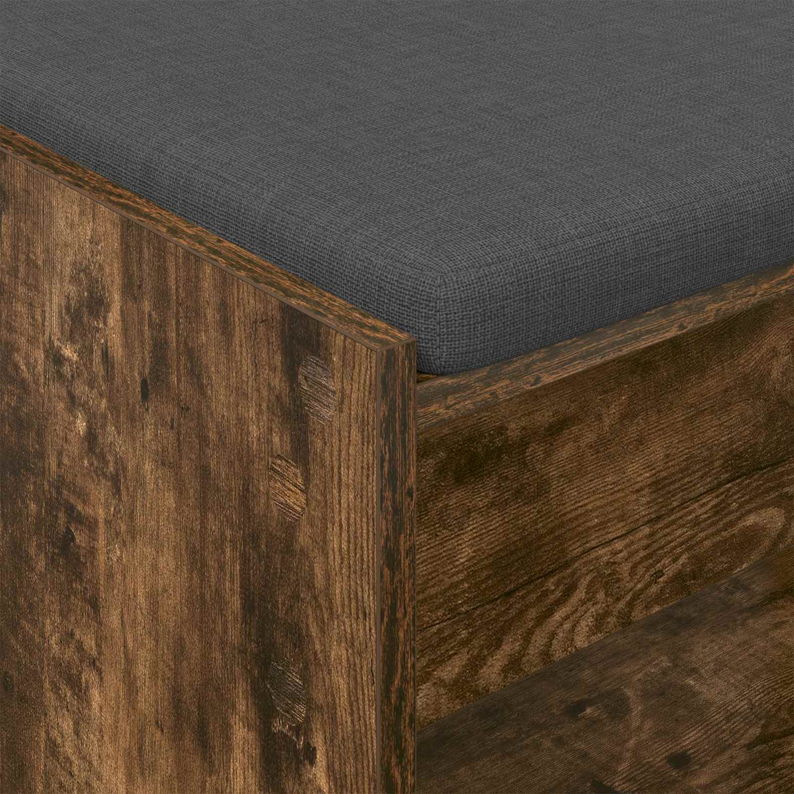 Halbank met kussen met plank Gerookte Eik 83 x 38 x 45 cm is nu te koop bij PeponiXL, paradijselijk wonen!