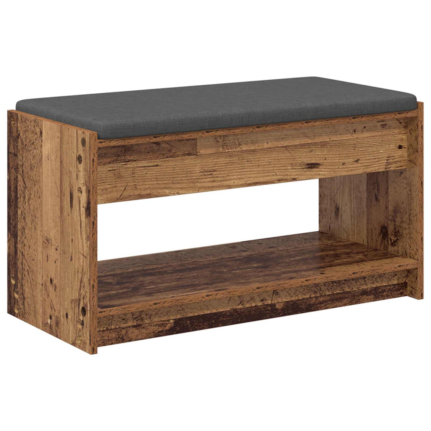 Halbank Oudhout 83 x 38 x 45 cm Geïndustrialiseerd hout en stof is nu te koop bij PeponiXL, paradijselijk wonen!