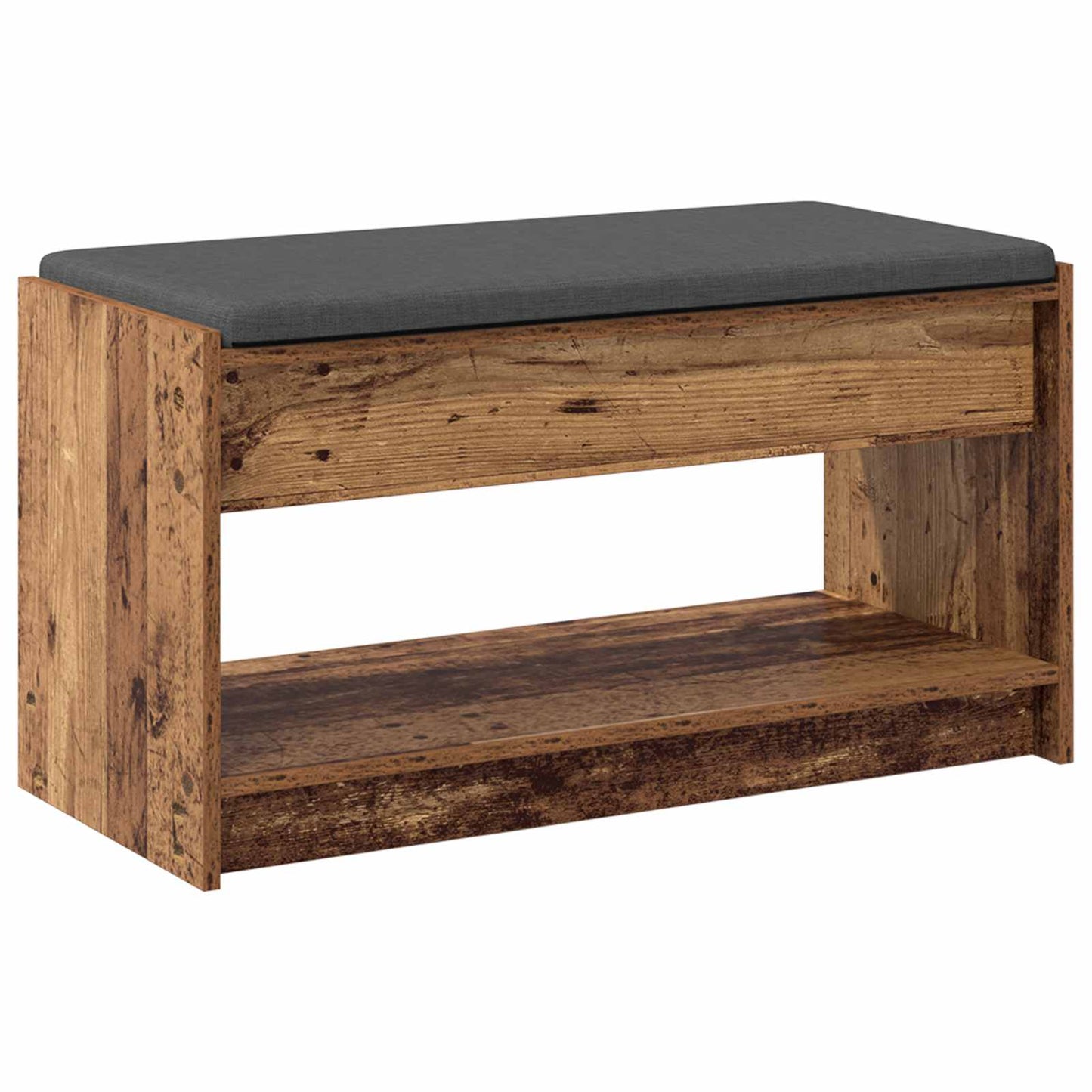 Halbank Oudhout 83 x 38 x 45 cm Geïndustrialiseerd hout en stof is nu te koop bij PeponiXL, paradijselijk wonen!