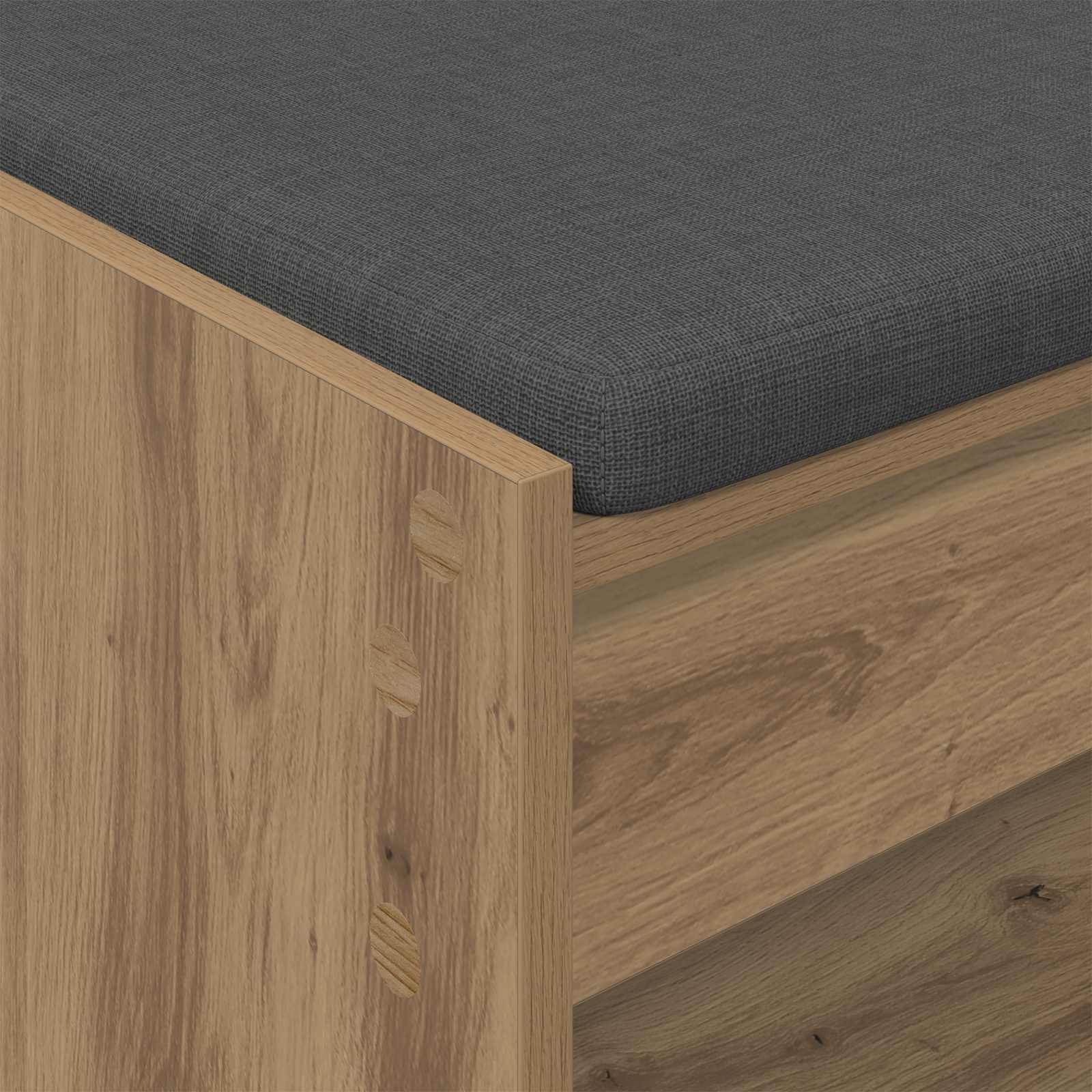 Halbank met kussen met plank Artisan Eik 83 x 38 x 45 cm is nu te koop bij PeponiXL, paradijselijk wonen!