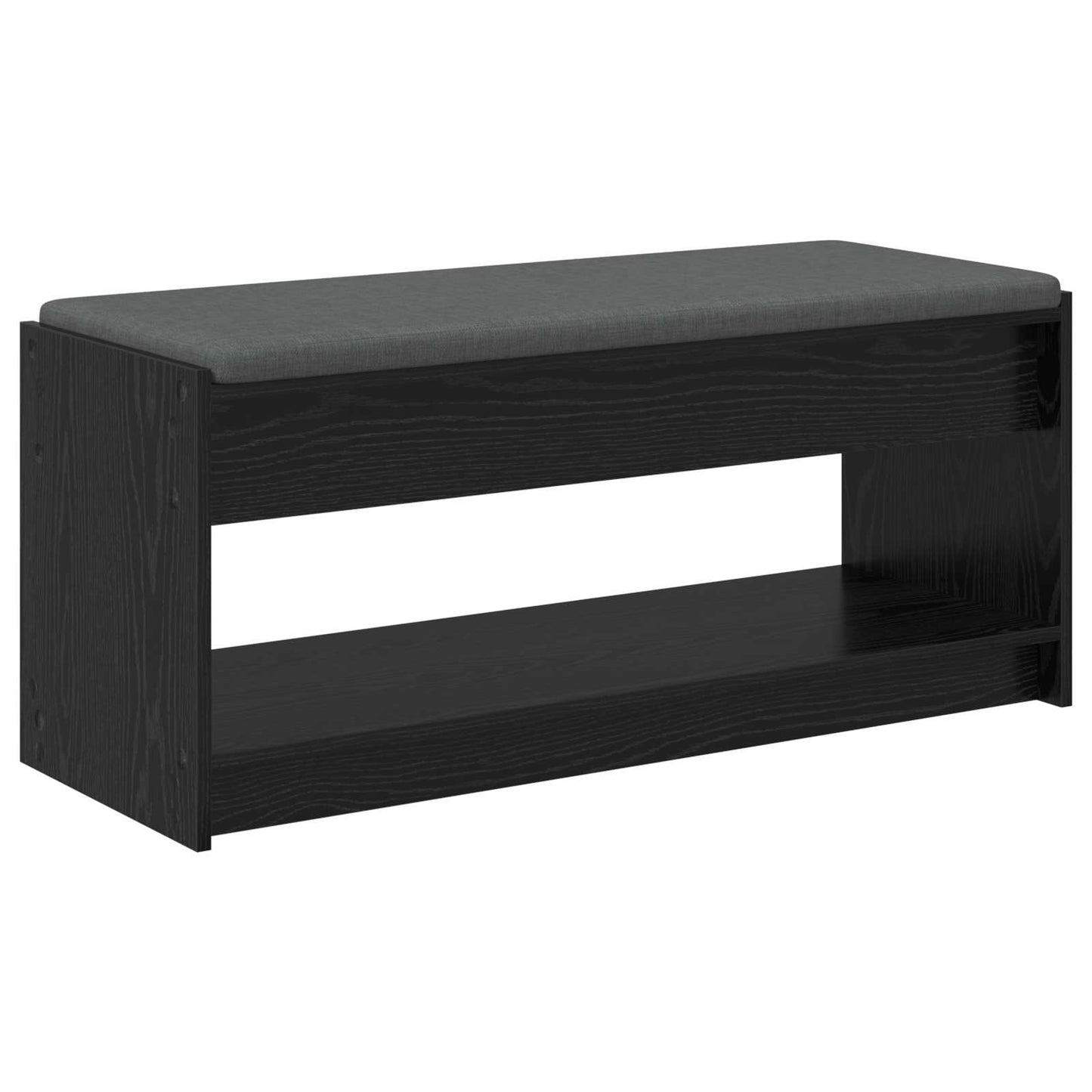 Halbank met kussen met plank Zwarte Eik 103 x 38 x 45 cm is nu te koop bij PeponiXL, paradijselijk wonen!