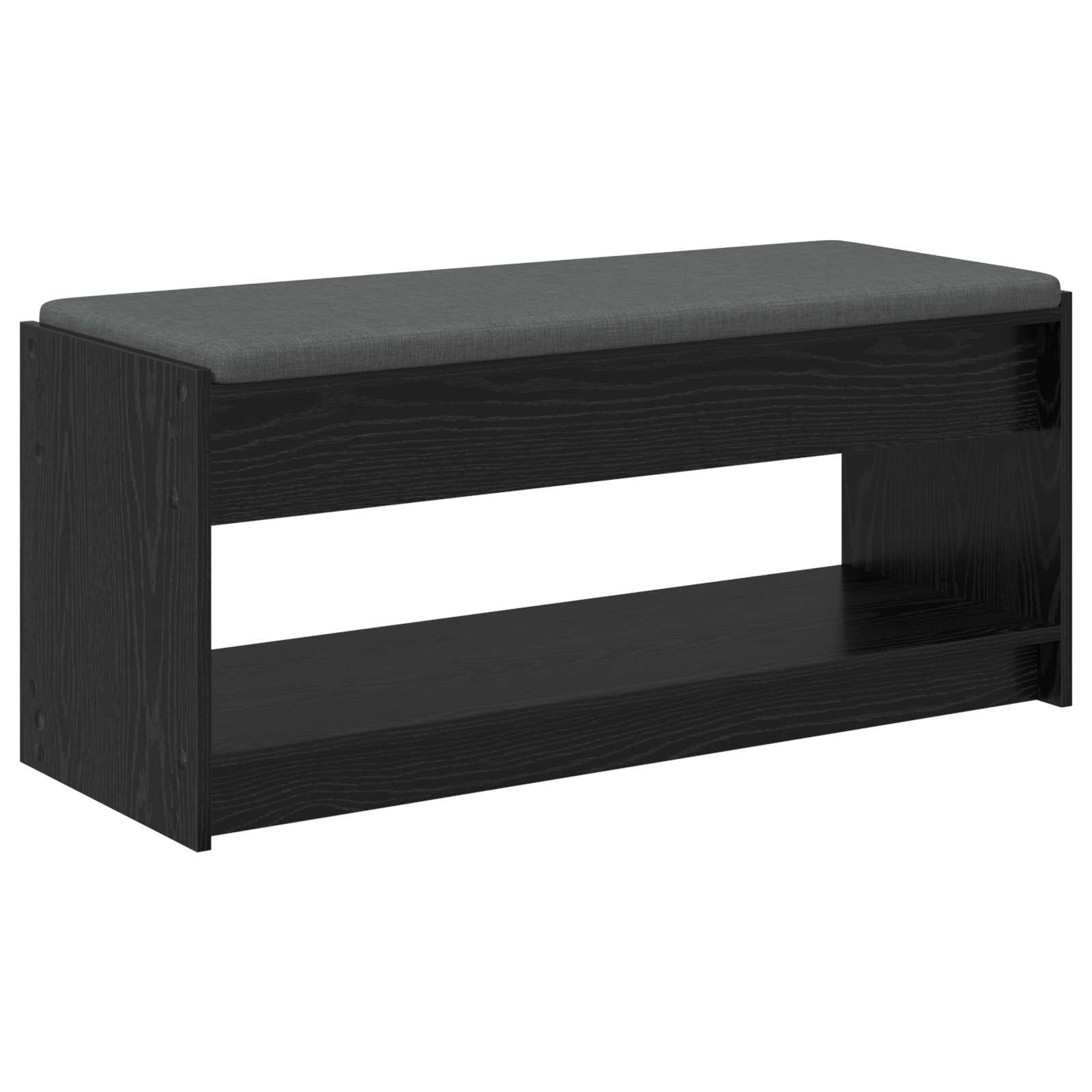 Halbank met kussen met plank Zwarte Eik 103 x 38 x 45 cm is nu te koop bij PeponiXL, paradijselijk wonen!