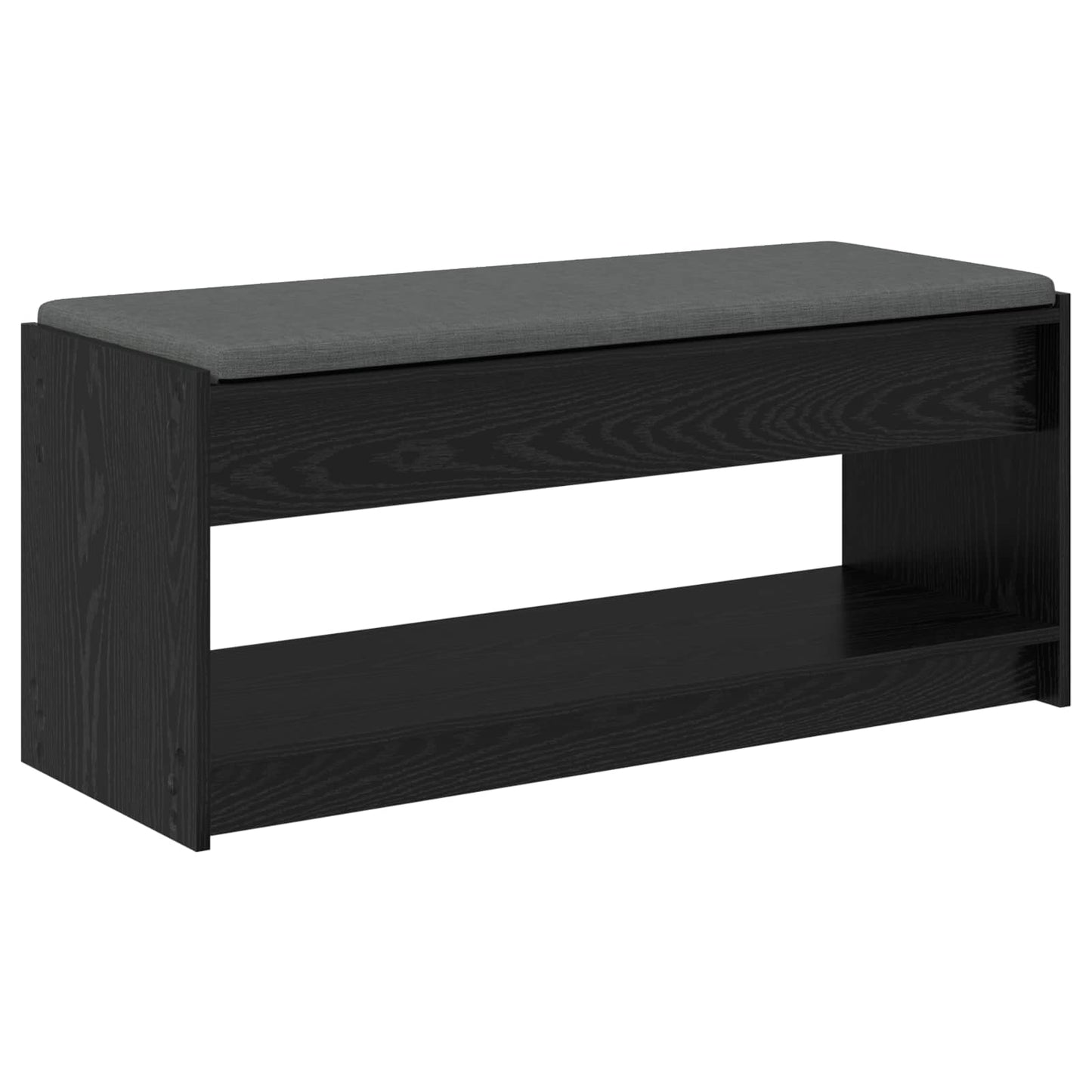 Halbank met kussen met plank Zwarte Eik 103 x 38 x 45 cm is nu te koop bij PeponiXL, paradijselijk wonen!