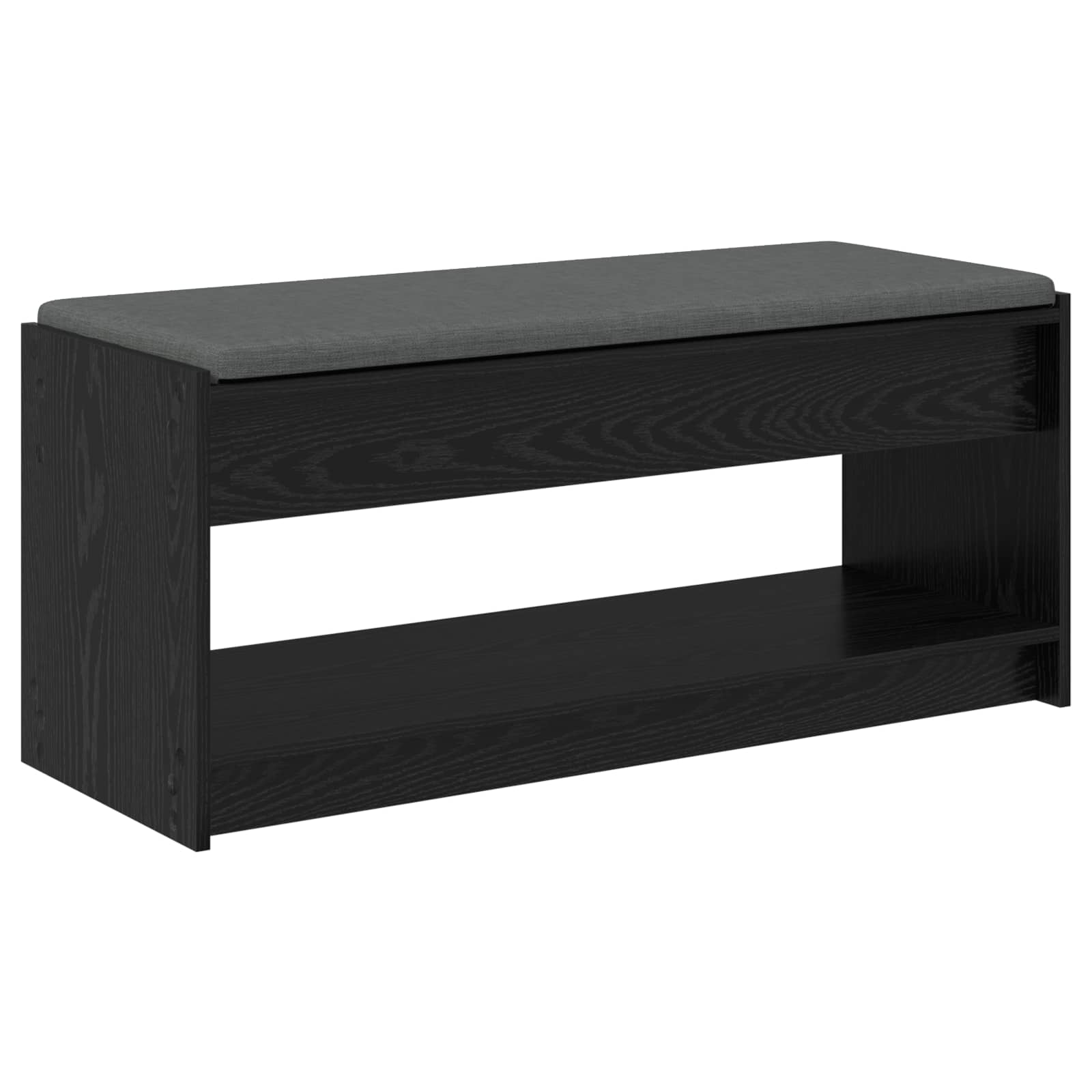 Halbank met kussen met plank Zwarte Eik 103 x 38 x 45 cm is nu te koop bij PeponiXL, paradijselijk wonen!