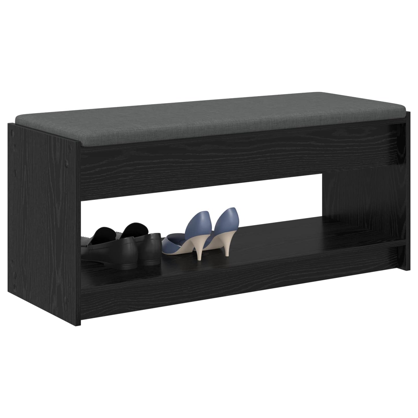 Halbank met kussen met plank Zwarte Eik 103 x 38 x 45 cm is nu te koop bij PeponiXL, paradijselijk wonen!