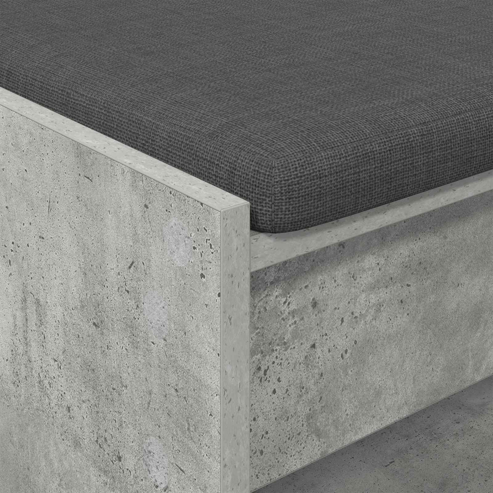 Halbank met kussen met plank Beton Grijs 103 x 38 x 45 cm is nu te koop bij PeponiXL, paradijselijk wonen!