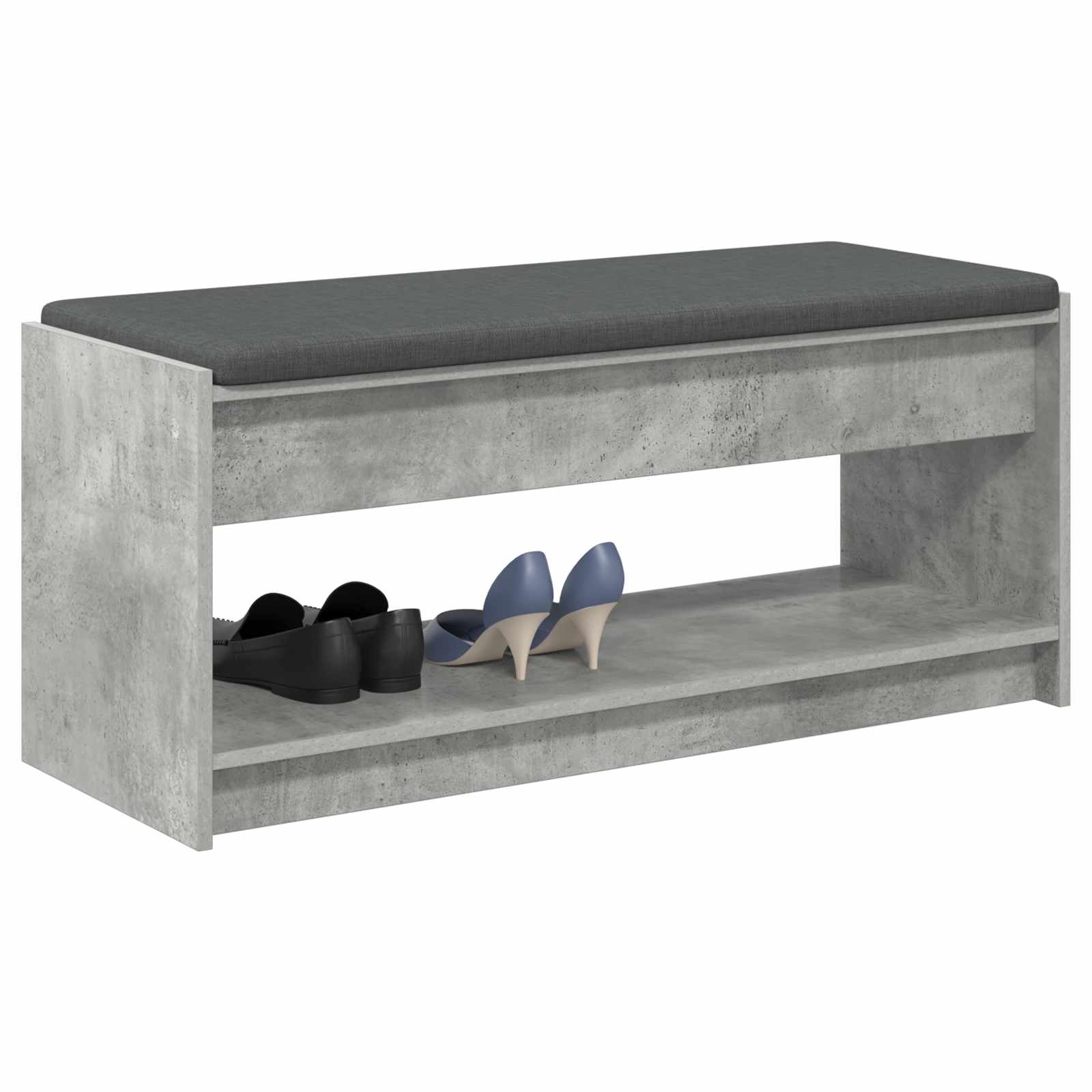 Halbank met kussen met plank Beton Grijs 103 x 38 x 45 cm is nu te koop bij PeponiXL, paradijselijk wonen!
