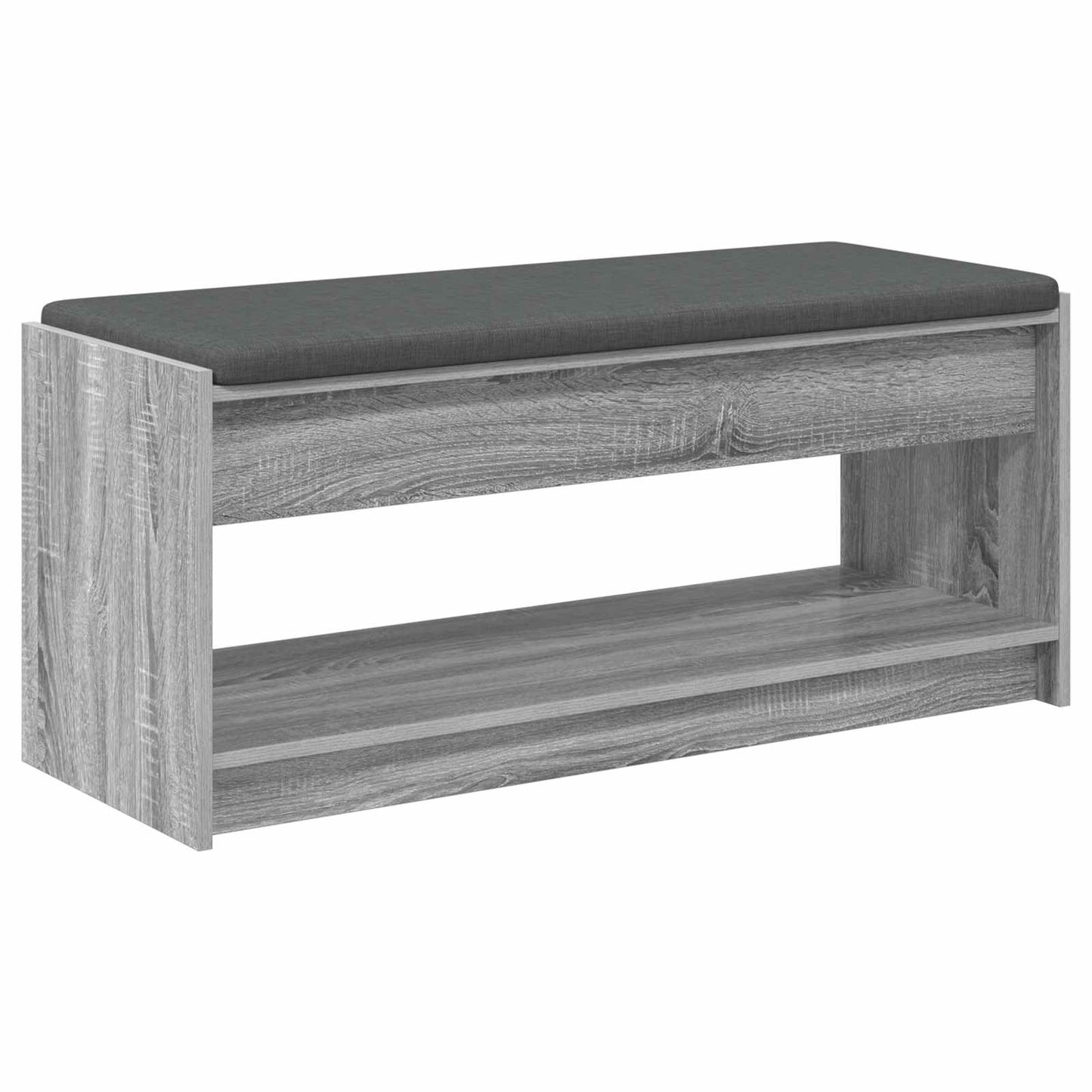 Halbank met kussen met plank Grijze Sonoma 103 x 38 x 45 cm is nu te koop bij PeponiXL, paradijselijk wonen!