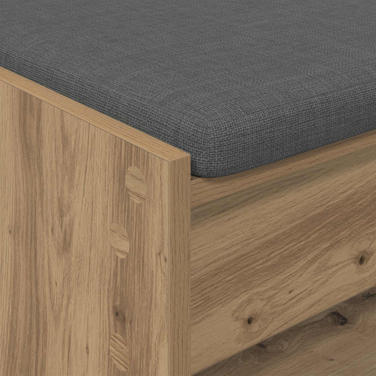 Halbank met kussen met plank Artisan Eik 103 x 38 x 45 cm is nu te koop bij PeponiXL, paradijselijk wonen!