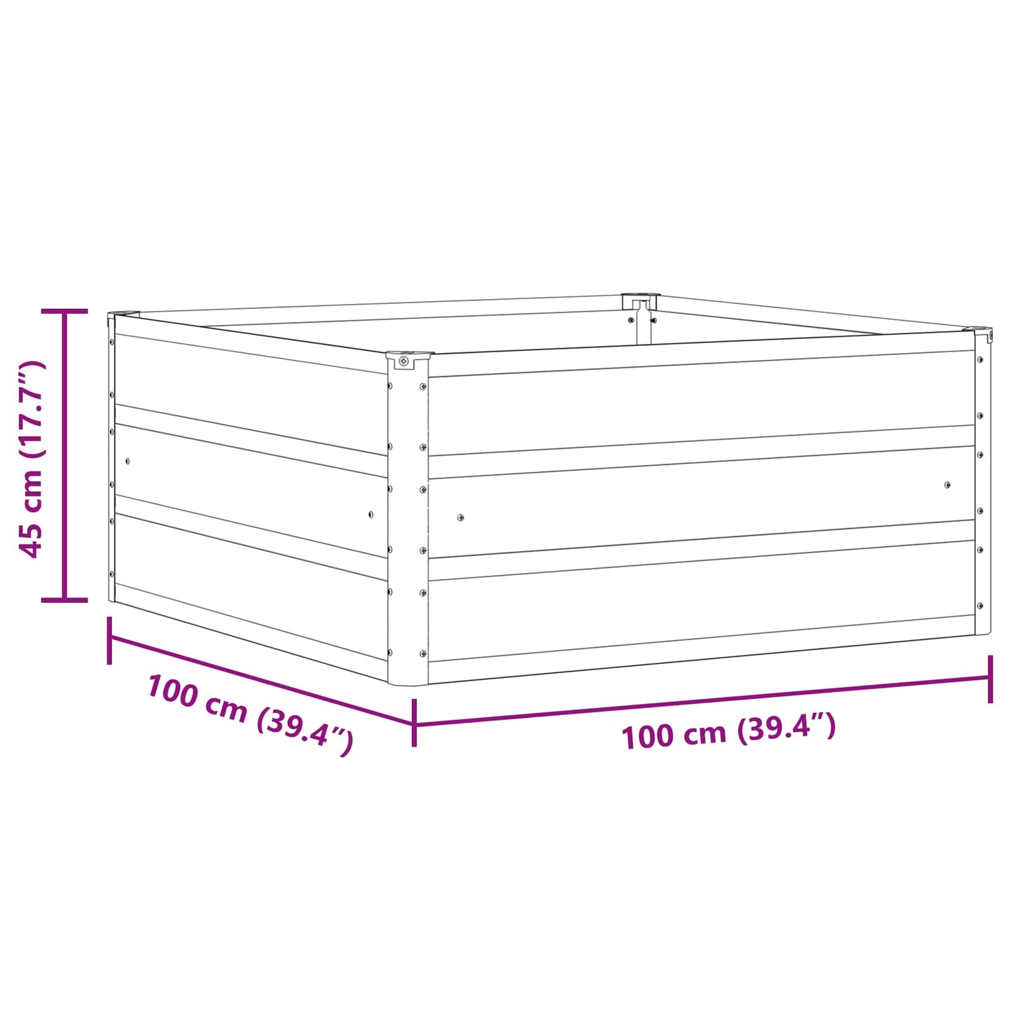 Plantenbak Ivoor 100 x 100 x 45 cm Staal is nu te koop bij PeponiXL, paradijselijk wonen!