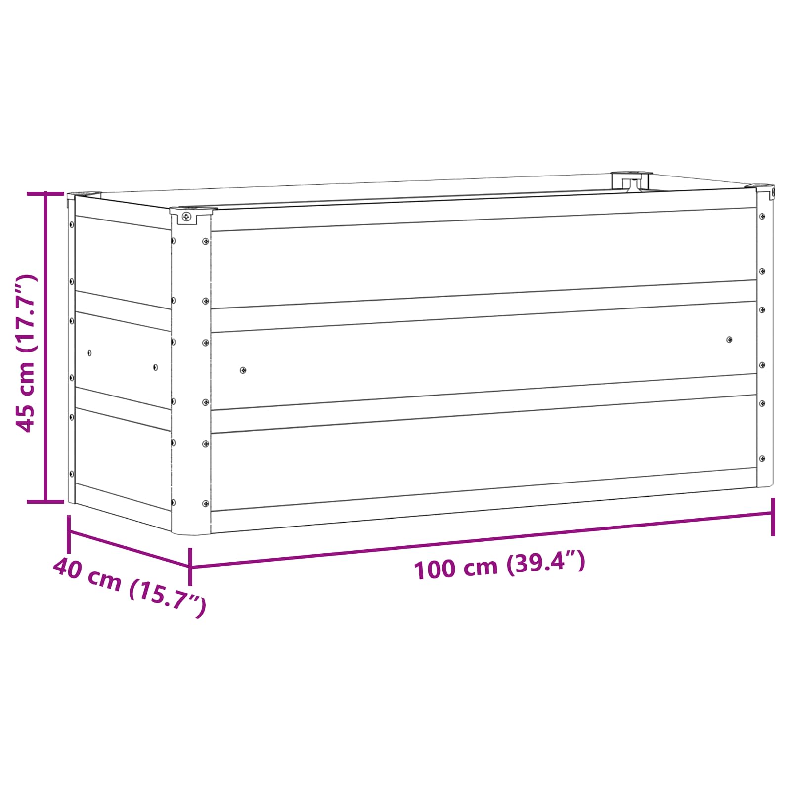 Plantenbak Ivoor 100 x 40 x 45 cm Staal is nu te koop bij PeponiXL, paradijselijk wonen!