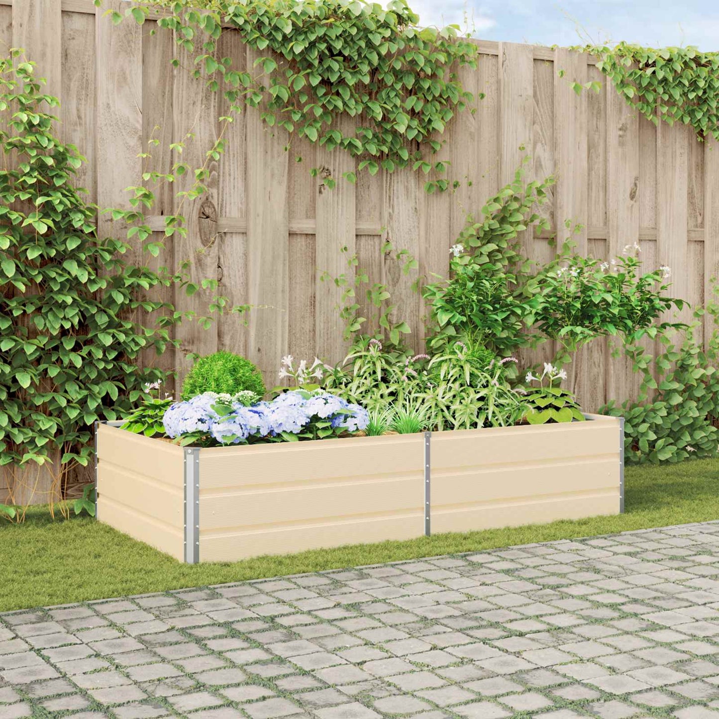 Plantenbak Ivoor 195 x 100 x 45 cm Gegalvaniseerd staal is nu te koop bij PeponiXL, paradijselijk wonen!