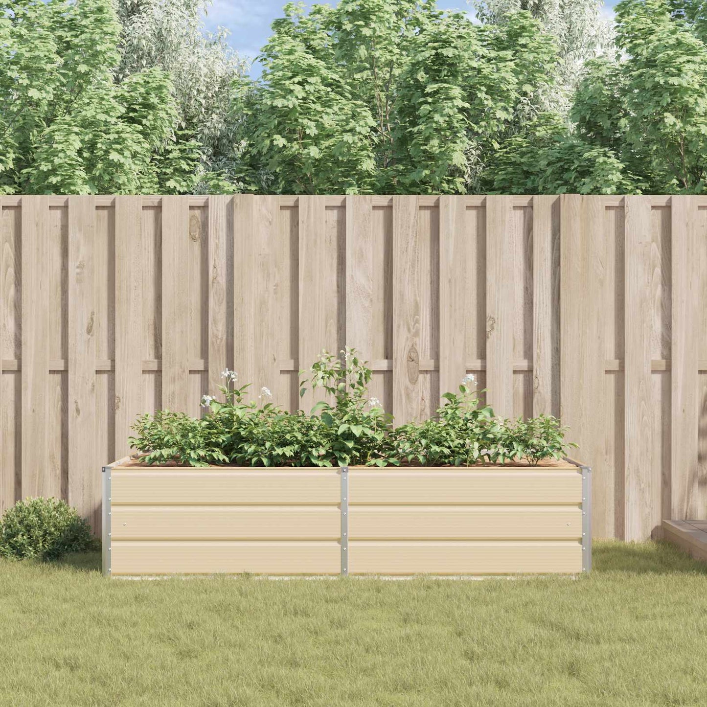 Plantenbak Ivoor 195 x 100 x 45 cm Gegalvaniseerd staal is nu te koop bij PeponiXL, paradijselijk wonen!