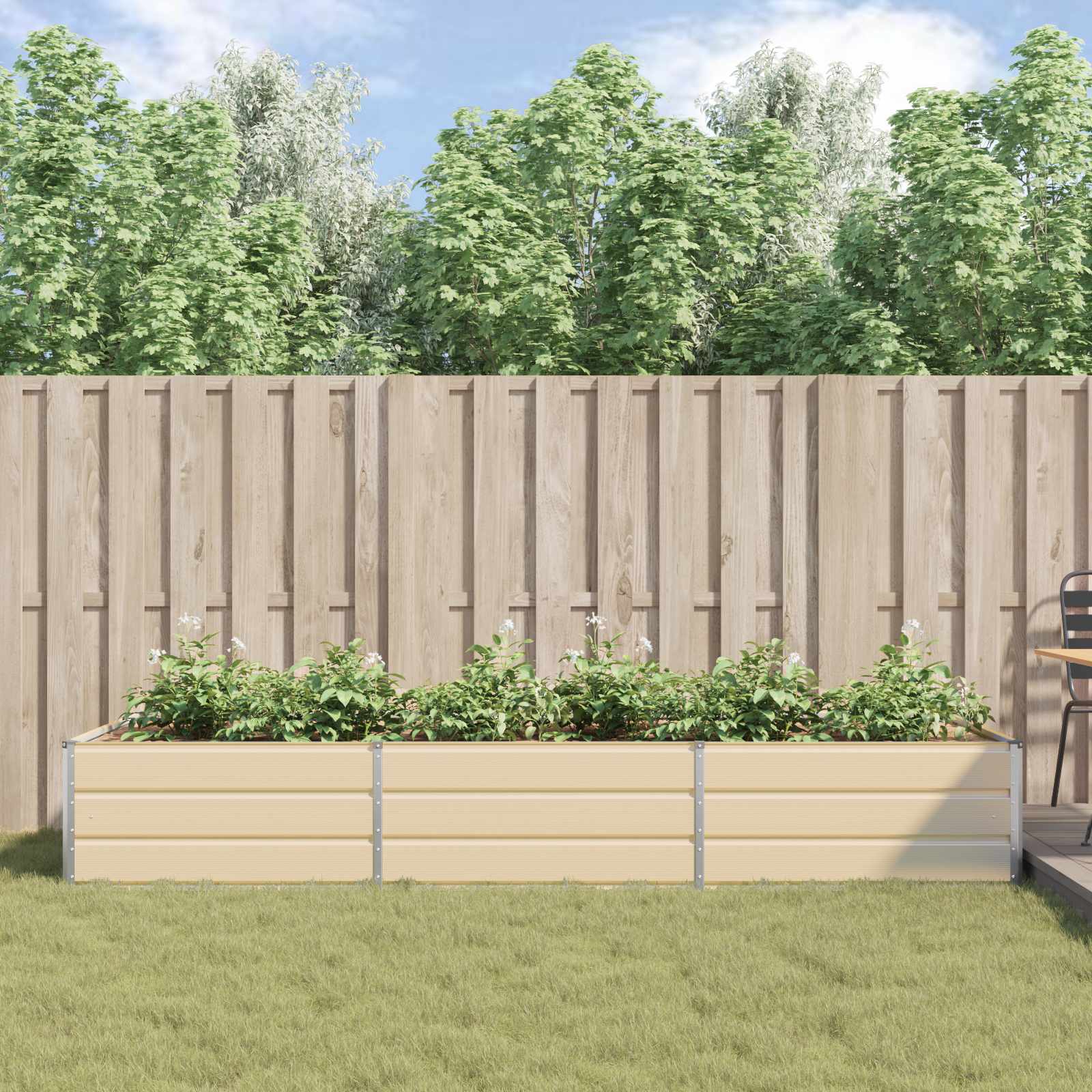 Plantenbak Ivoor 195 x 100 x 45 cm Gegalvaniseerd staal is nu te koop bij PeponiXL, paradijselijk wonen!