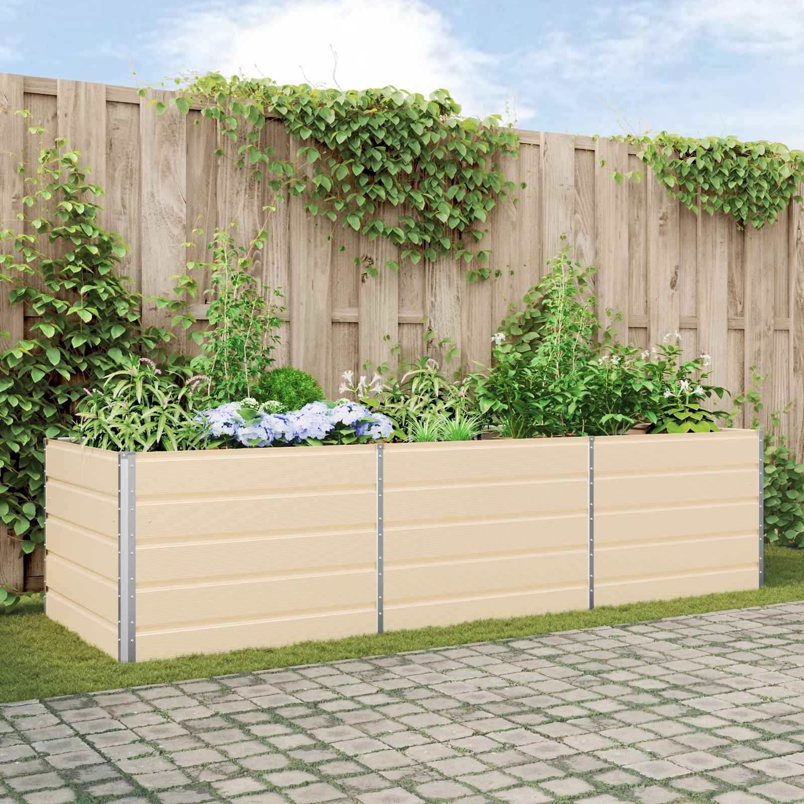 Plantenbak Ivoor 290 x 100 x 75 cm Gegalvaniseerd staal is nu te koop bij PeponiXL, paradijselijk wonen!