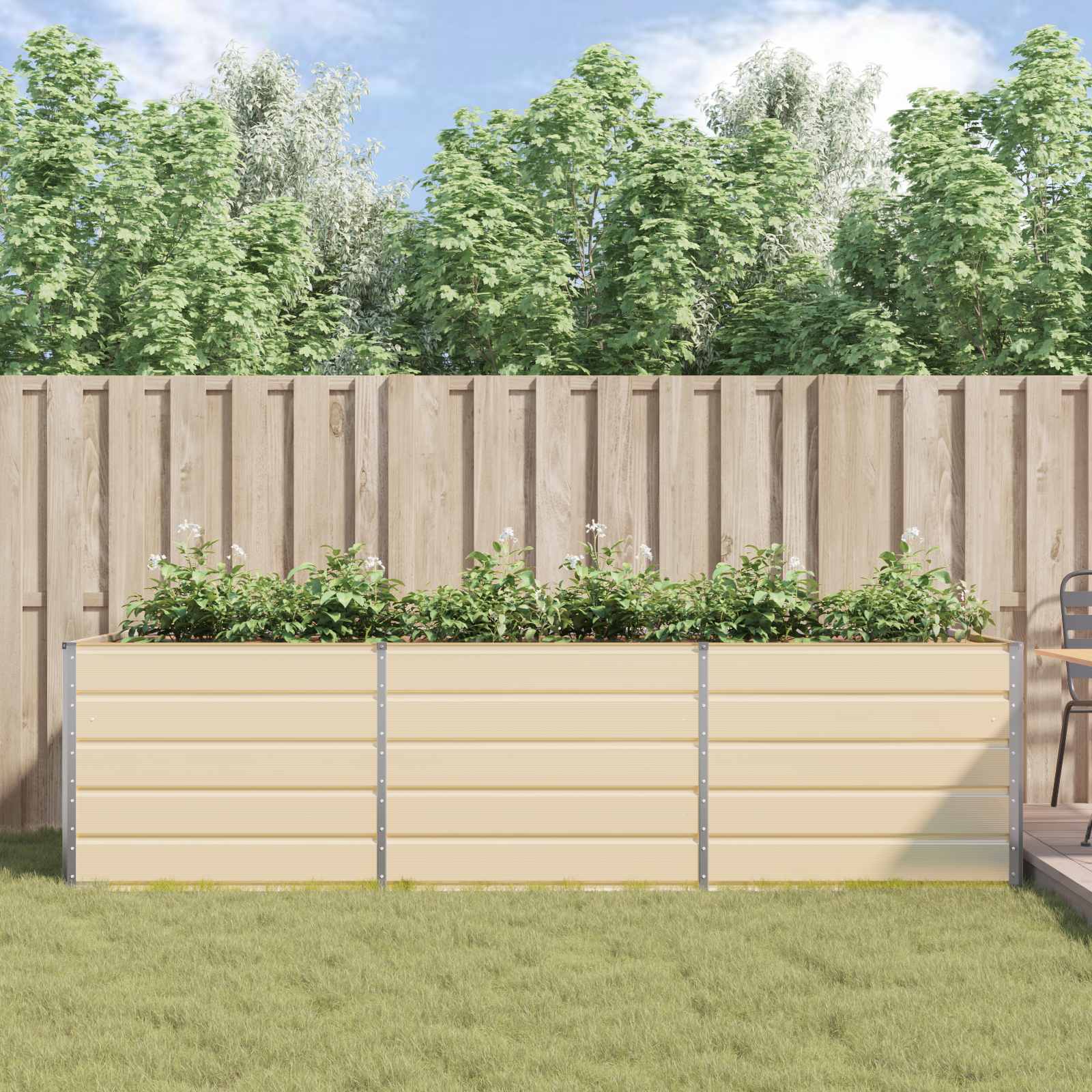 Plantenbak Ivoor 290 x 100 x 75 cm Gegalvaniseerd staal is nu te koop bij PeponiXL, paradijselijk wonen!