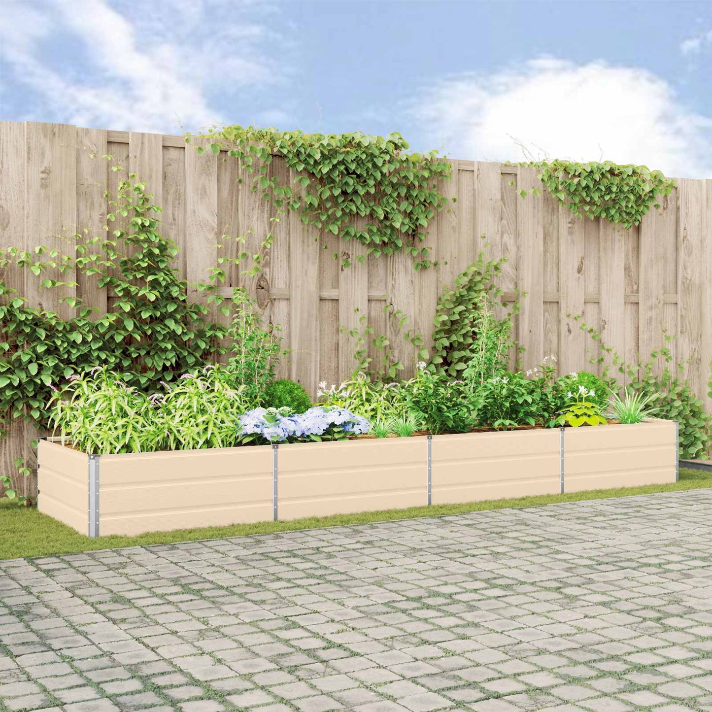 Plantenbak Ivoor 385 x 100 x 45 cm Gegalvaniseerd staal is nu te koop bij PeponiXL, paradijselijk wonen!