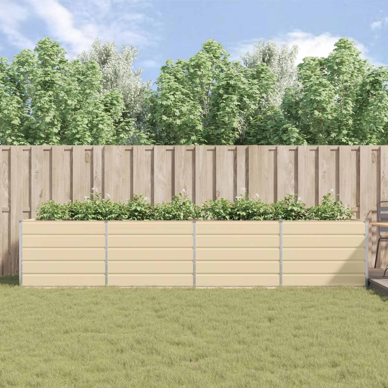 Plantenbak Ivoor 385 x 100 x 75 cm Gegalvaniseerd staal is nu te koop bij PeponiXL, paradijselijk wonen!