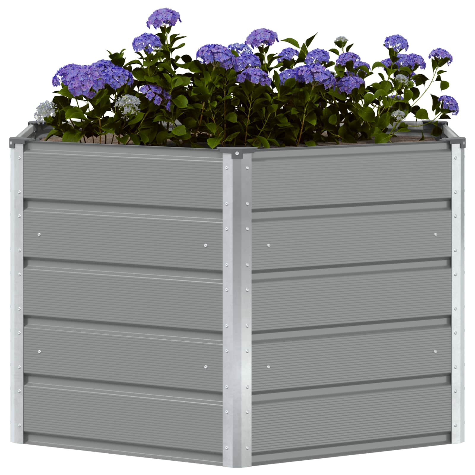 Plantenbak Lichtgrijs 129 x 129 x 75 cm Staal is nu te koop bij PeponiXL, paradijselijk wonen!