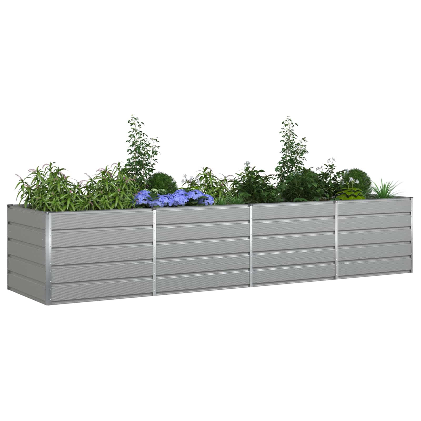 Plantenbak Lichtgrijs 385 x 100 x 75 cm Gegalvaniseerd staal is nu te koop bij PeponiXL, paradijselijk wonen!