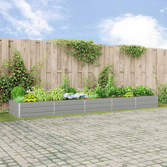 Plantenbak Lichtgrijs 480 x 100 x 45 cm Gegalvaniseerd staal is nu te koop bij PeponiXL, paradijselijk wonen!