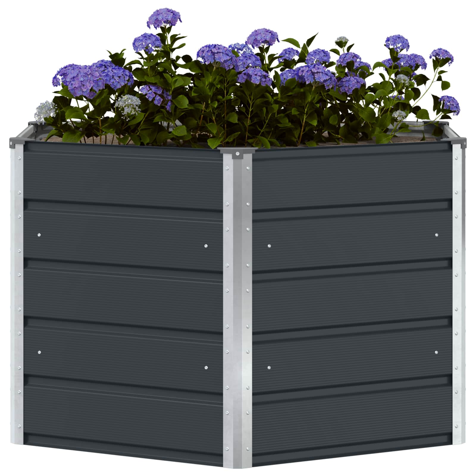 Plantenbak Antraciet 129 x 129 x 75 cm Staal is nu te koop bij PeponiXL, paradijselijk wonen!