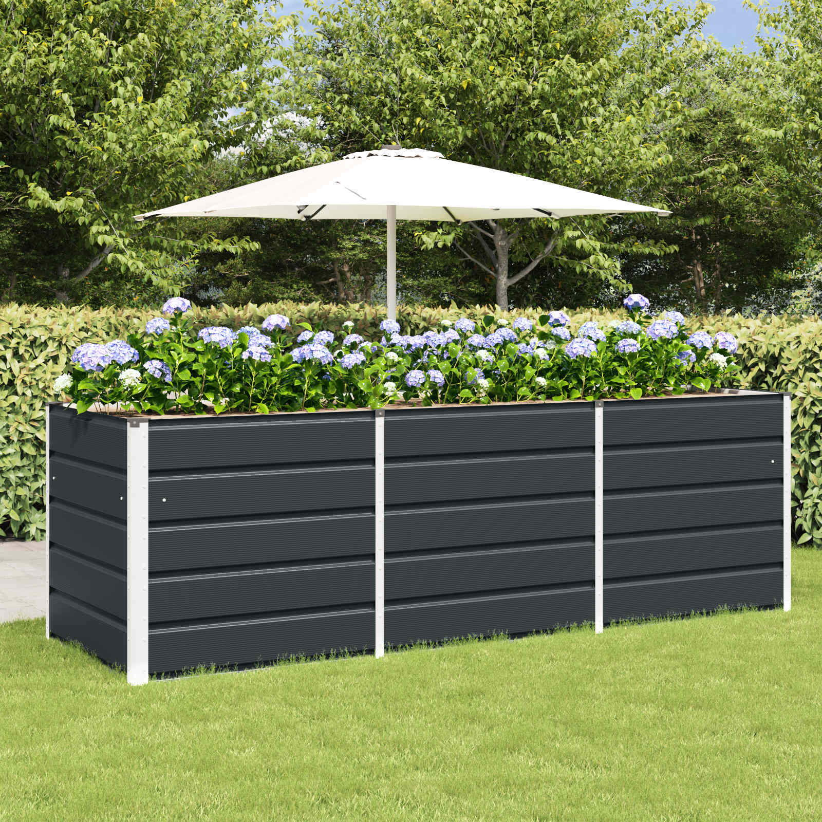 Plantenbak Antraciet 240 x 80 x 75 cm Staal is nu te koop bij PeponiXL, paradijselijk wonen!