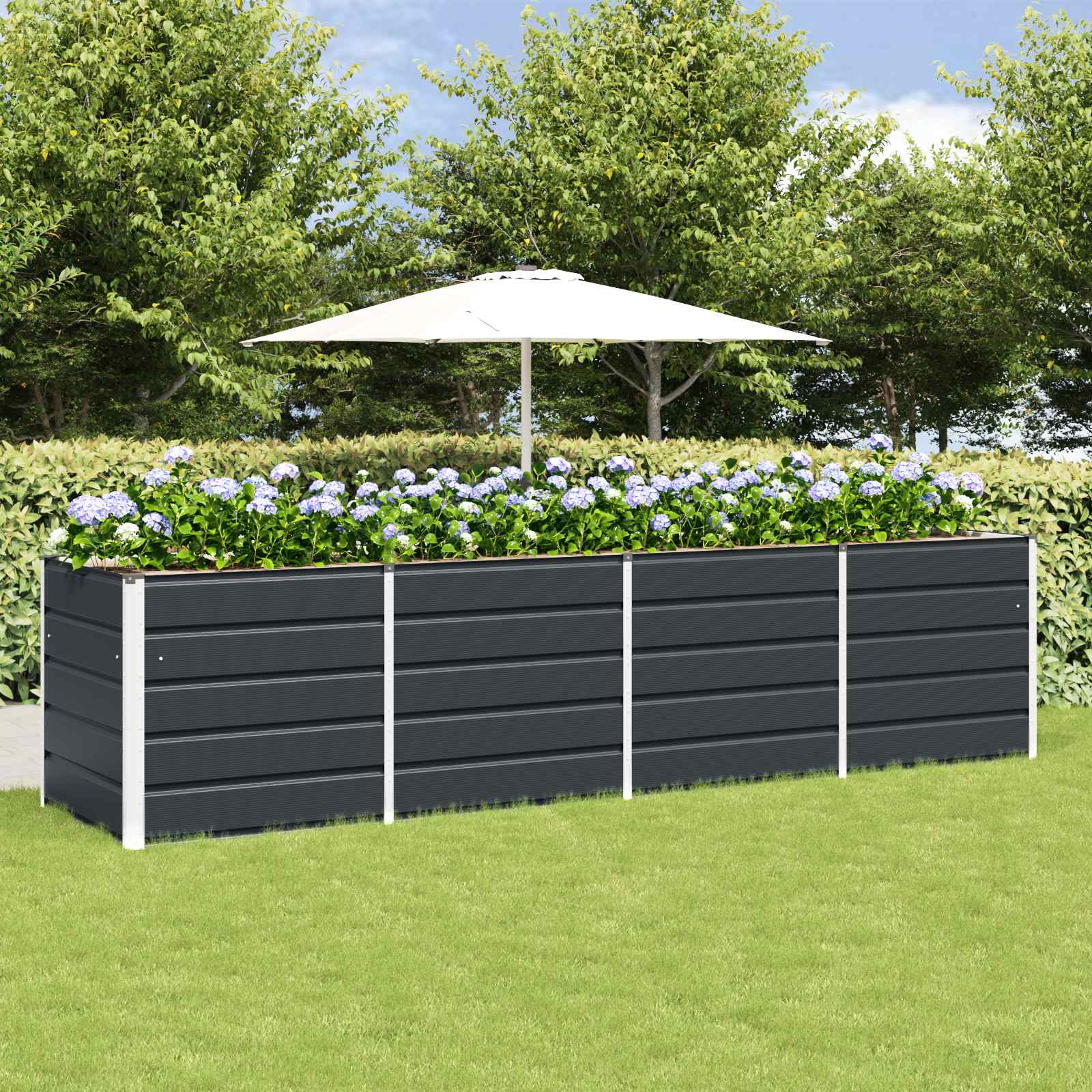 Plantenbak Antraciet 320 x 80 x 75 cm Staal is nu te koop bij PeponiXL, paradijselijk wonen!