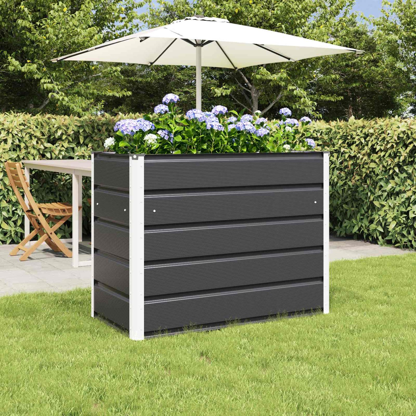 Plantenbak Antraciet 100 x 50 x 75 cm Gegalvaniseerd staal is nu te koop bij PeponiXL, paradijselijk wonen!
