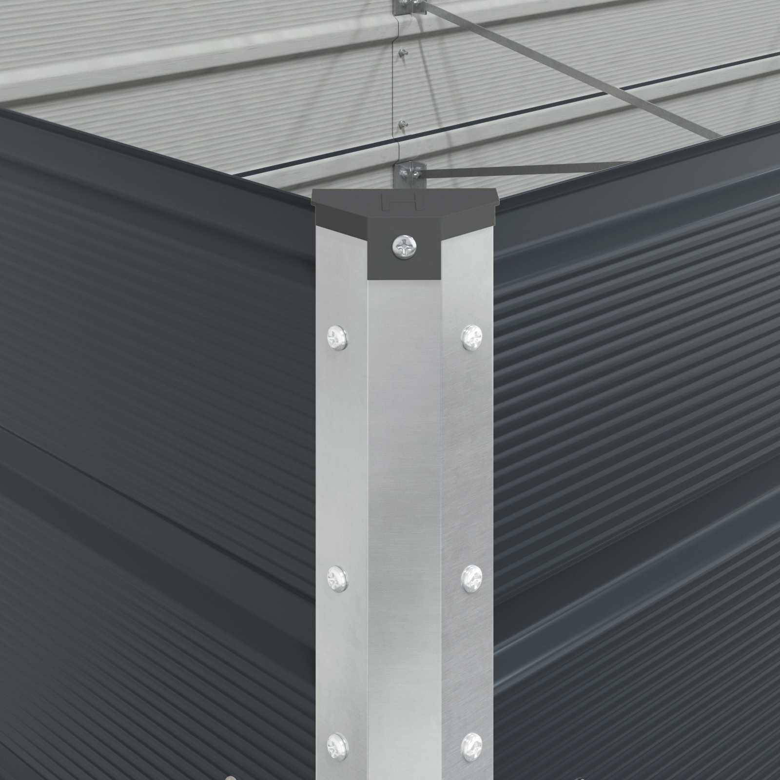 Plantenbak Antraciet 195 x 100 x 45 cm Gegalvaniseerd staal is nu te koop bij PeponiXL, paradijselijk wonen!