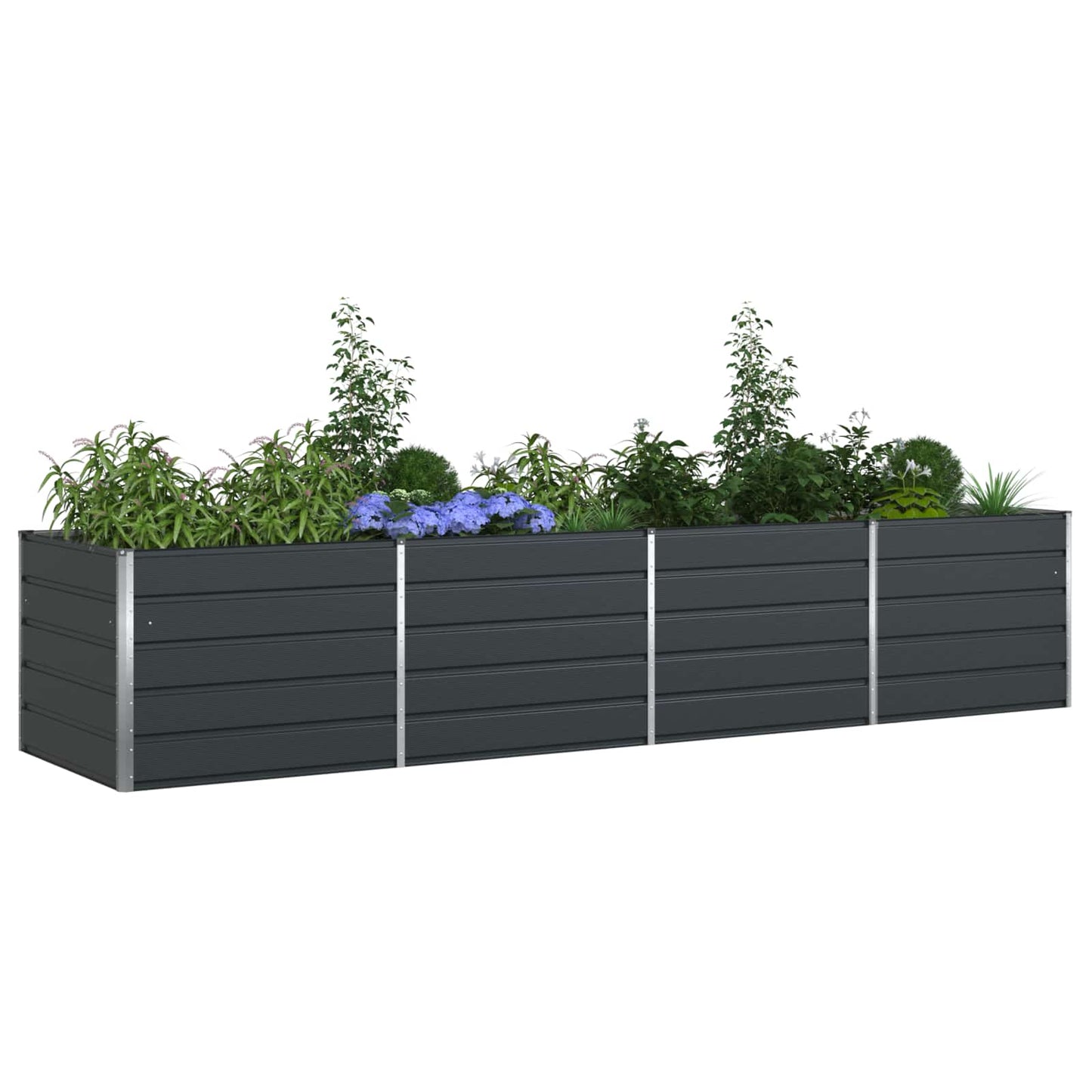 Plantenbak Antraciet 385 x 100 x 75 cm Gegalvaniseerd staal is nu te koop bij PeponiXL, paradijselijk wonen!