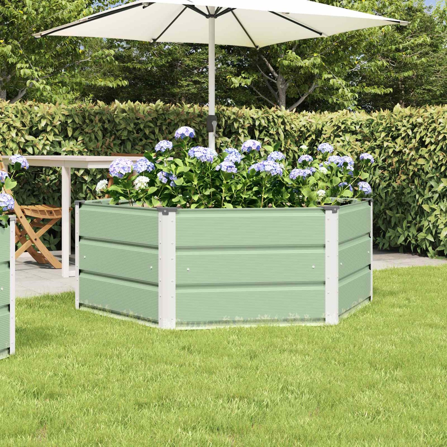 Plantenbak Pastel Groen 129 x 129 x 45 cm Staal is nu te koop bij PeponiXL, paradijselijk wonen!