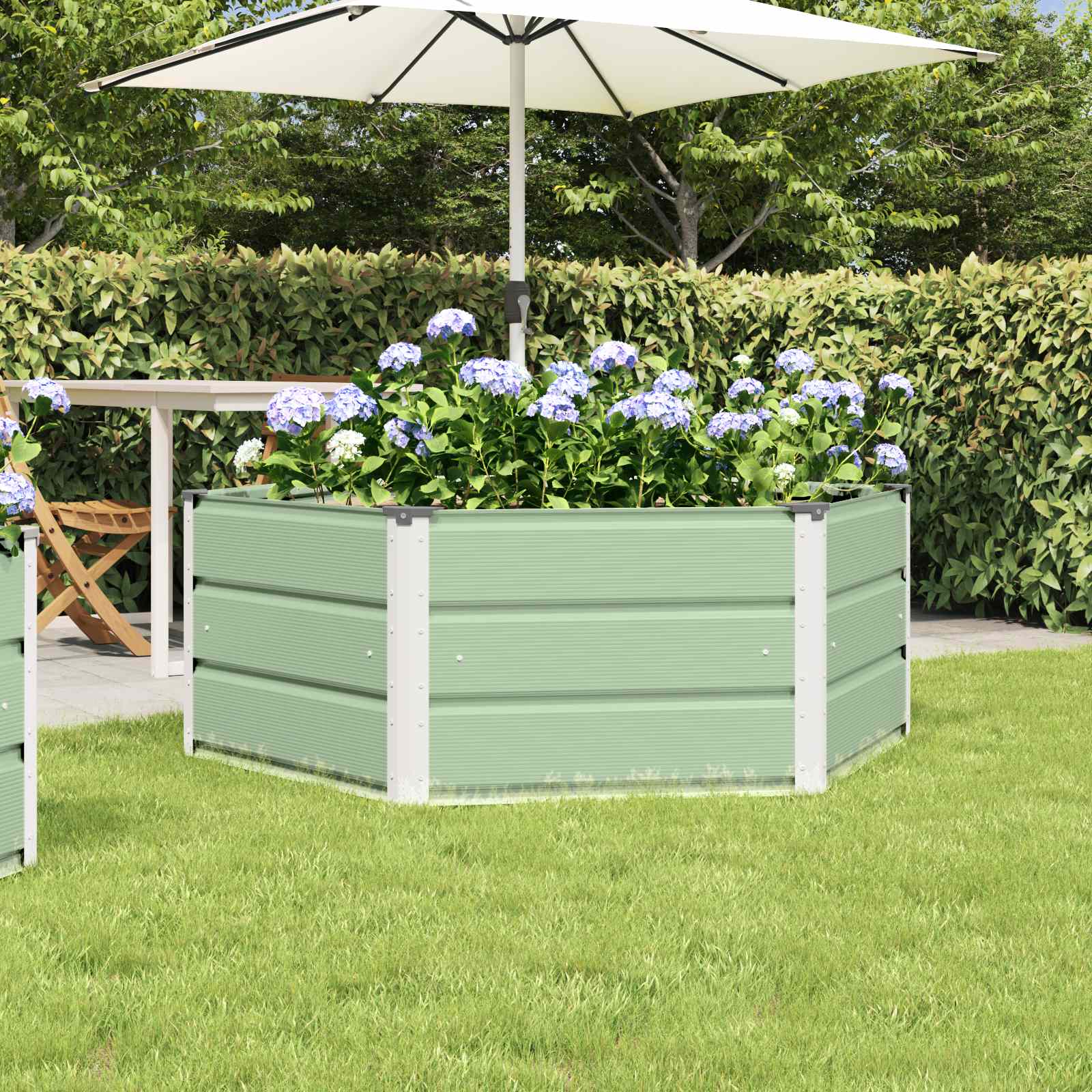 Plantenbak Pastel Groen 129 x 129 x 45 cm Staal is nu te koop bij PeponiXL, paradijselijk wonen!